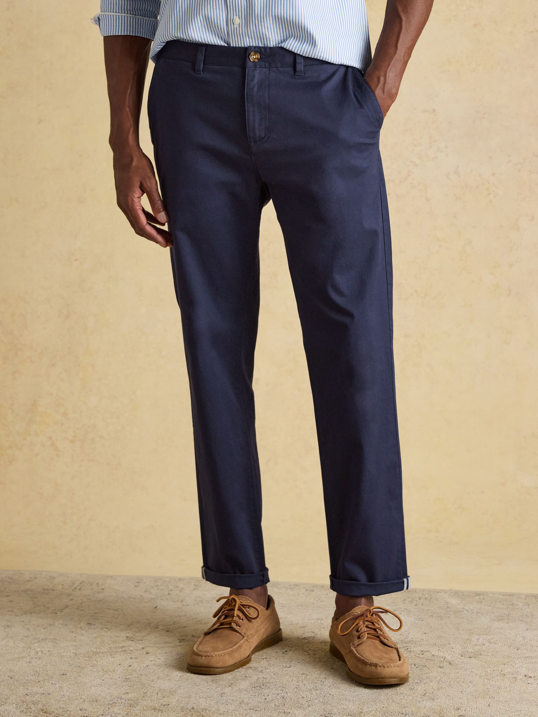 Classic Fit Navy Chino Trousers Joules