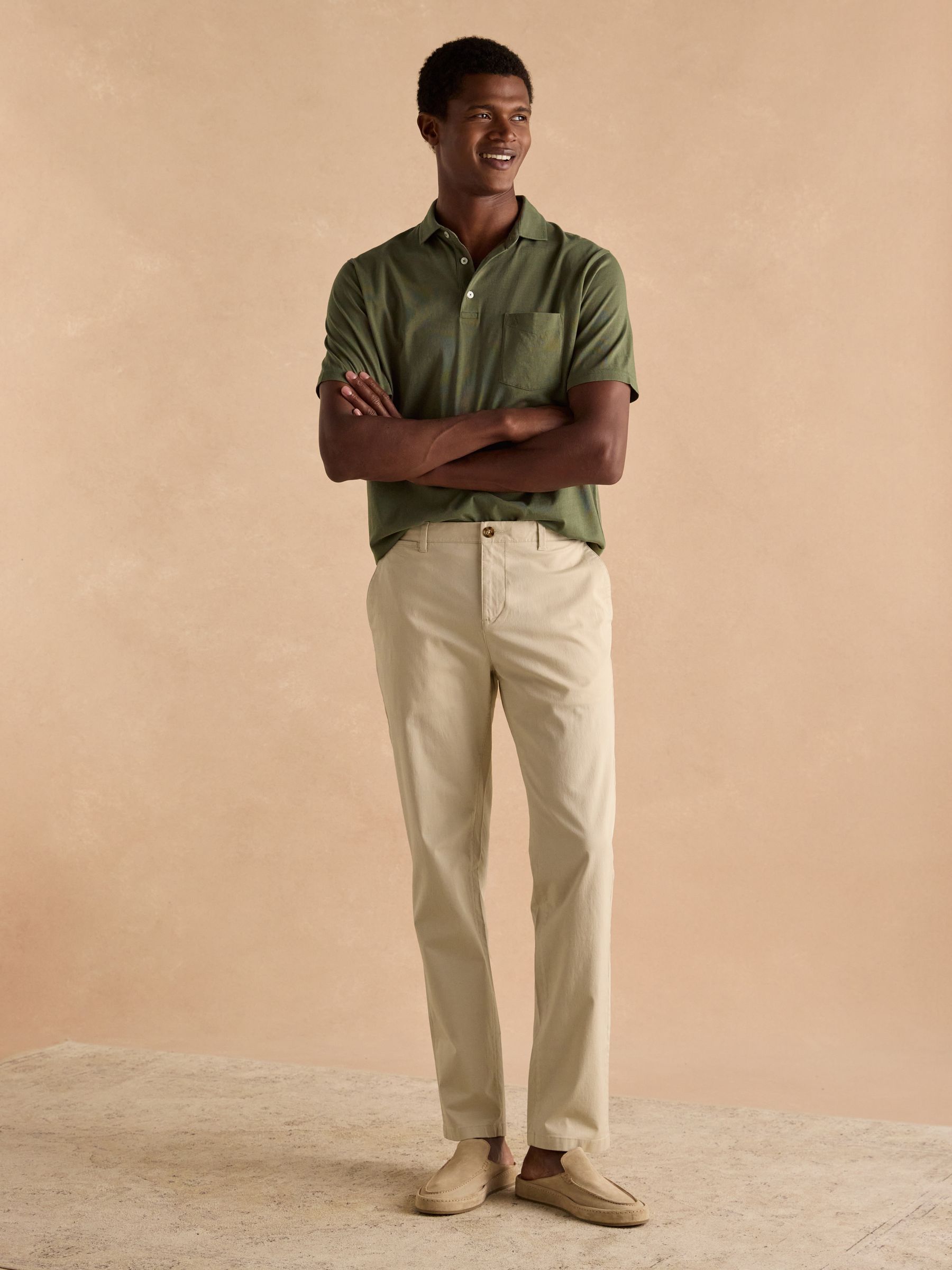 Classic Fit Sand Chino Trousers - Image 6 of 8