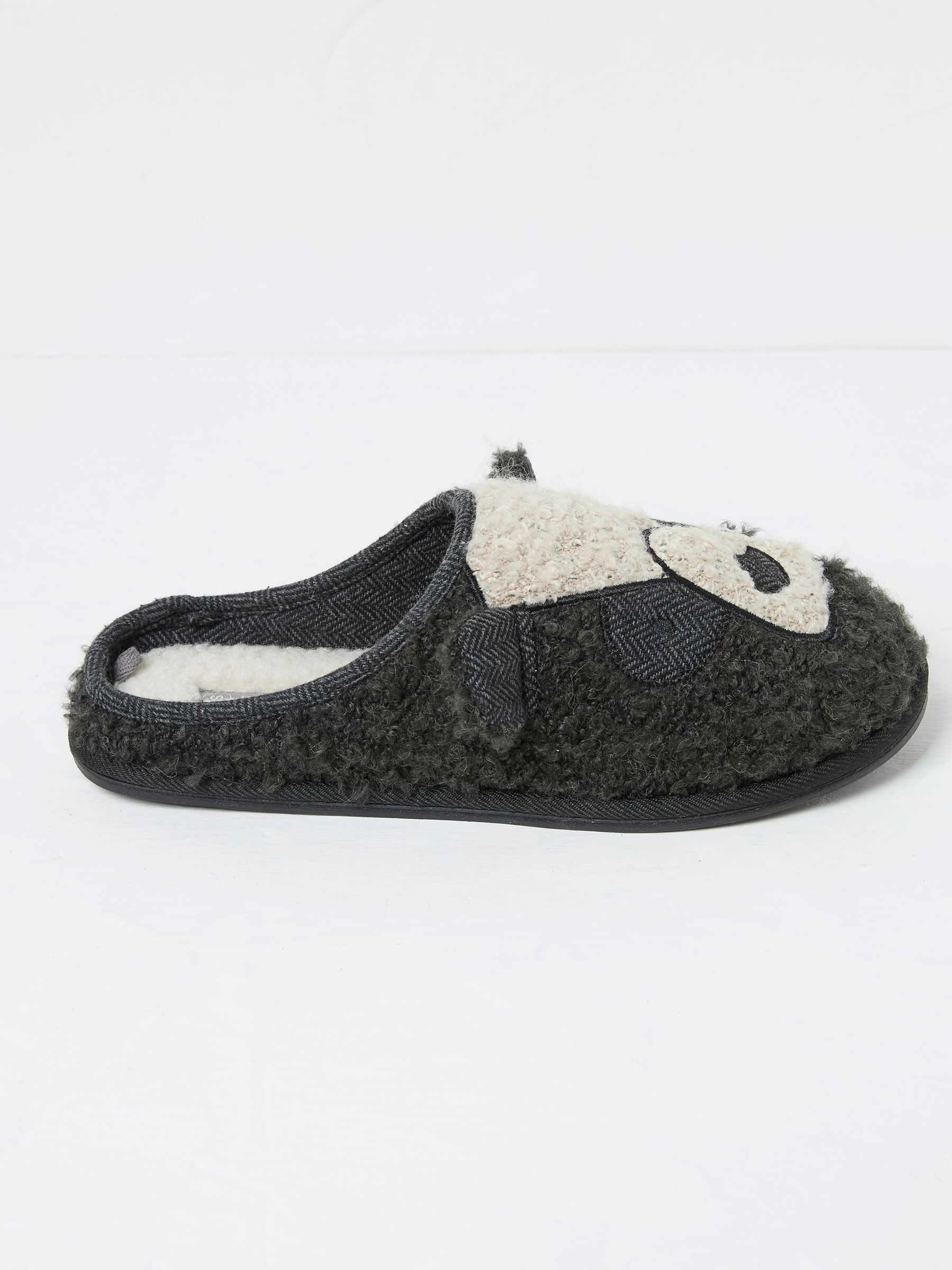 Cubby Dark Grey Cubby Bear Slippers FatFace
