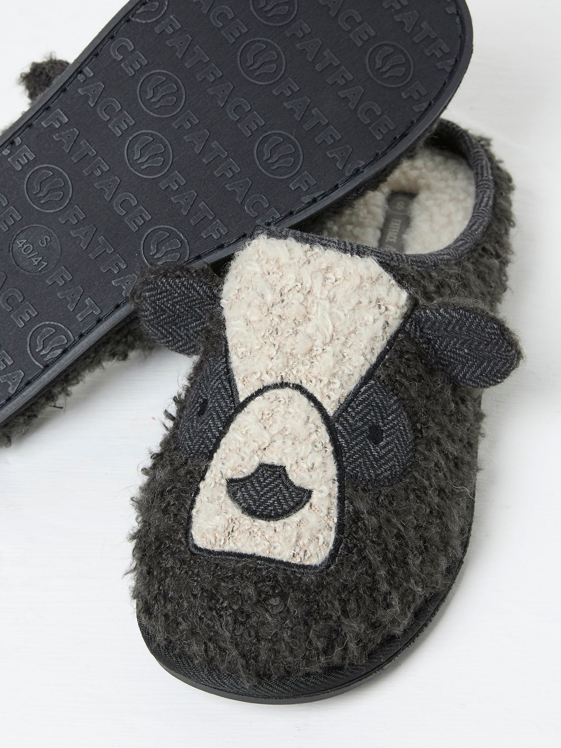 Cubby Dark Grey Cubby Bear Slippers - Image 2 of 2
