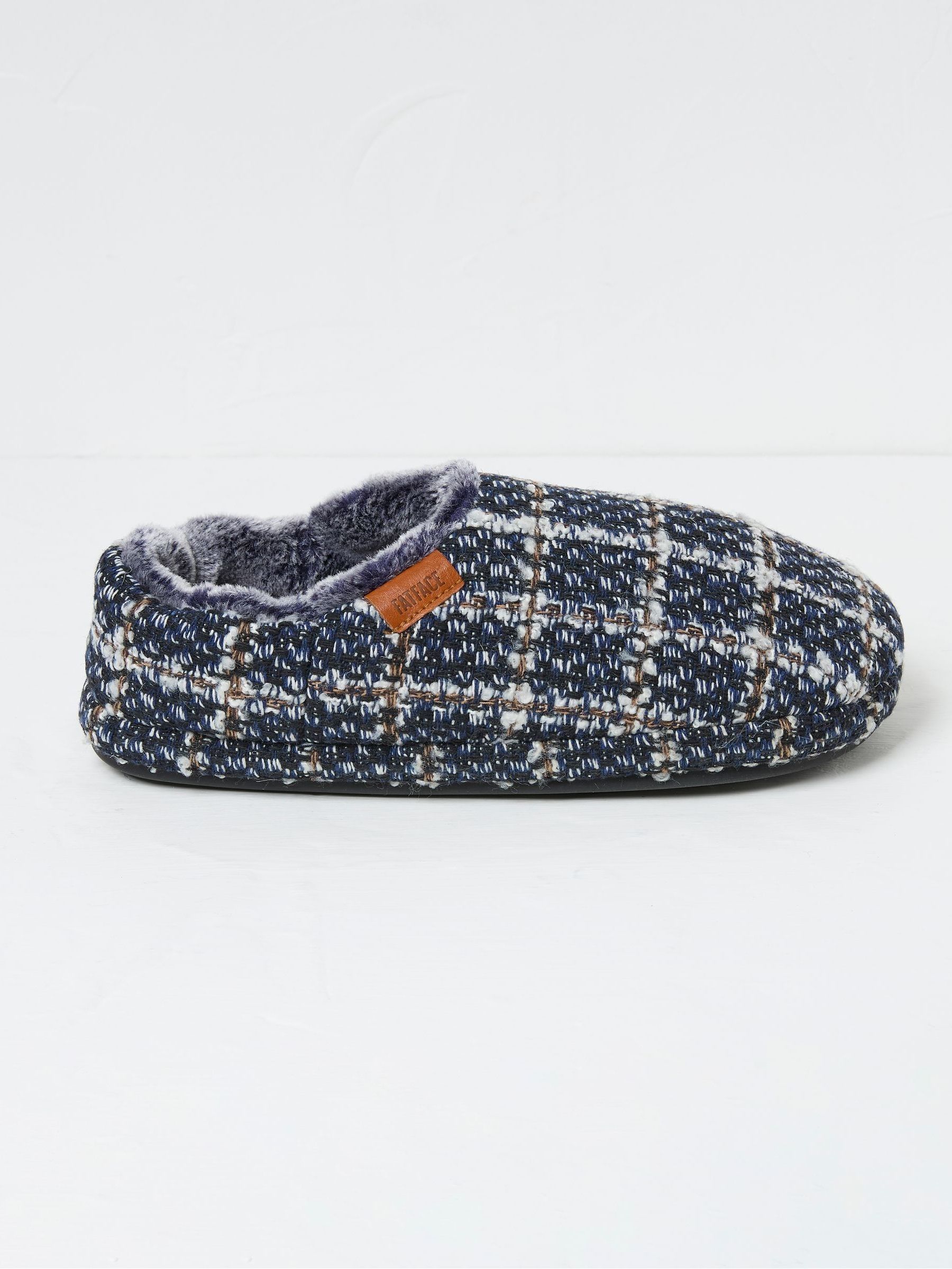 Fatface Mens Slippers Buy FatFace Harvey Black Check Mule Slippers
