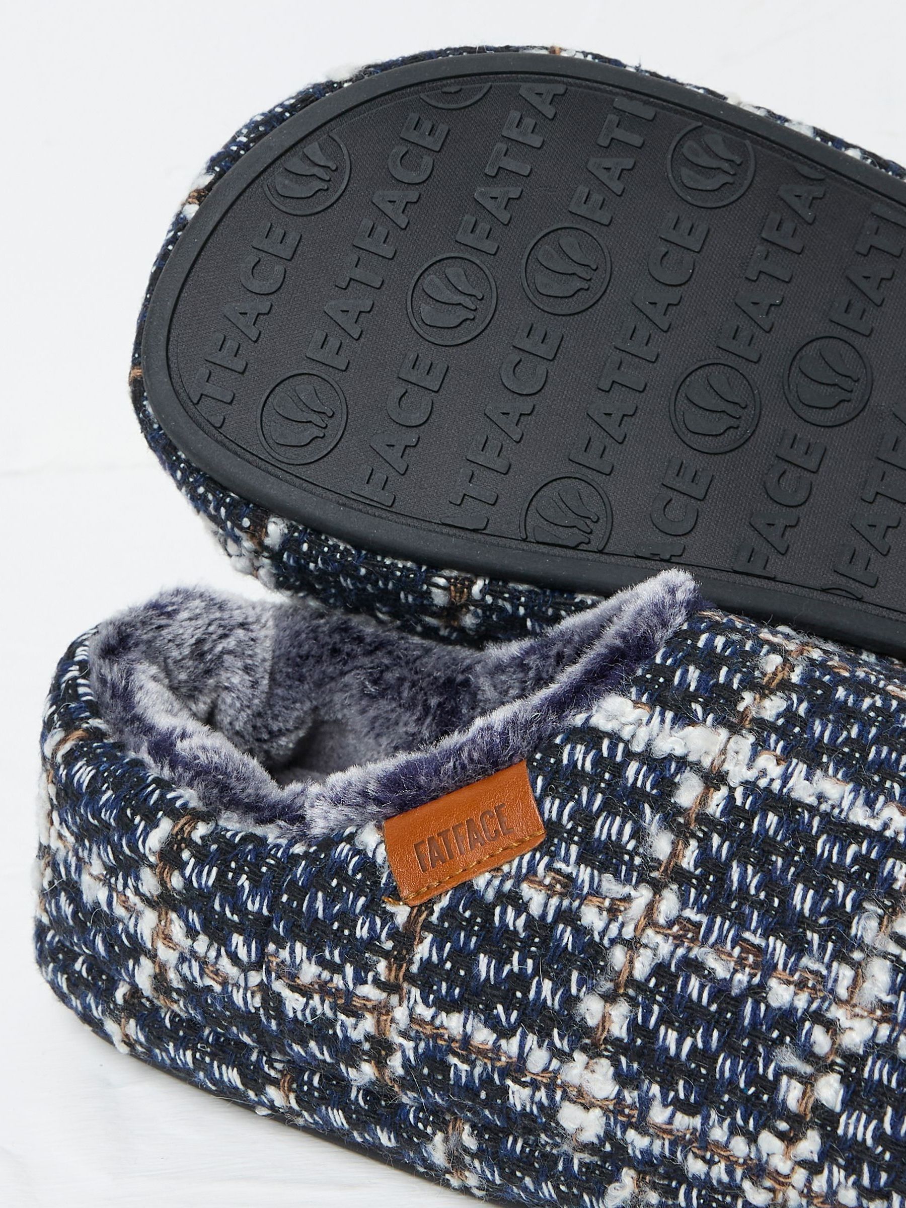 Arthur Navy Blue Check Mules - Image 2 of 2