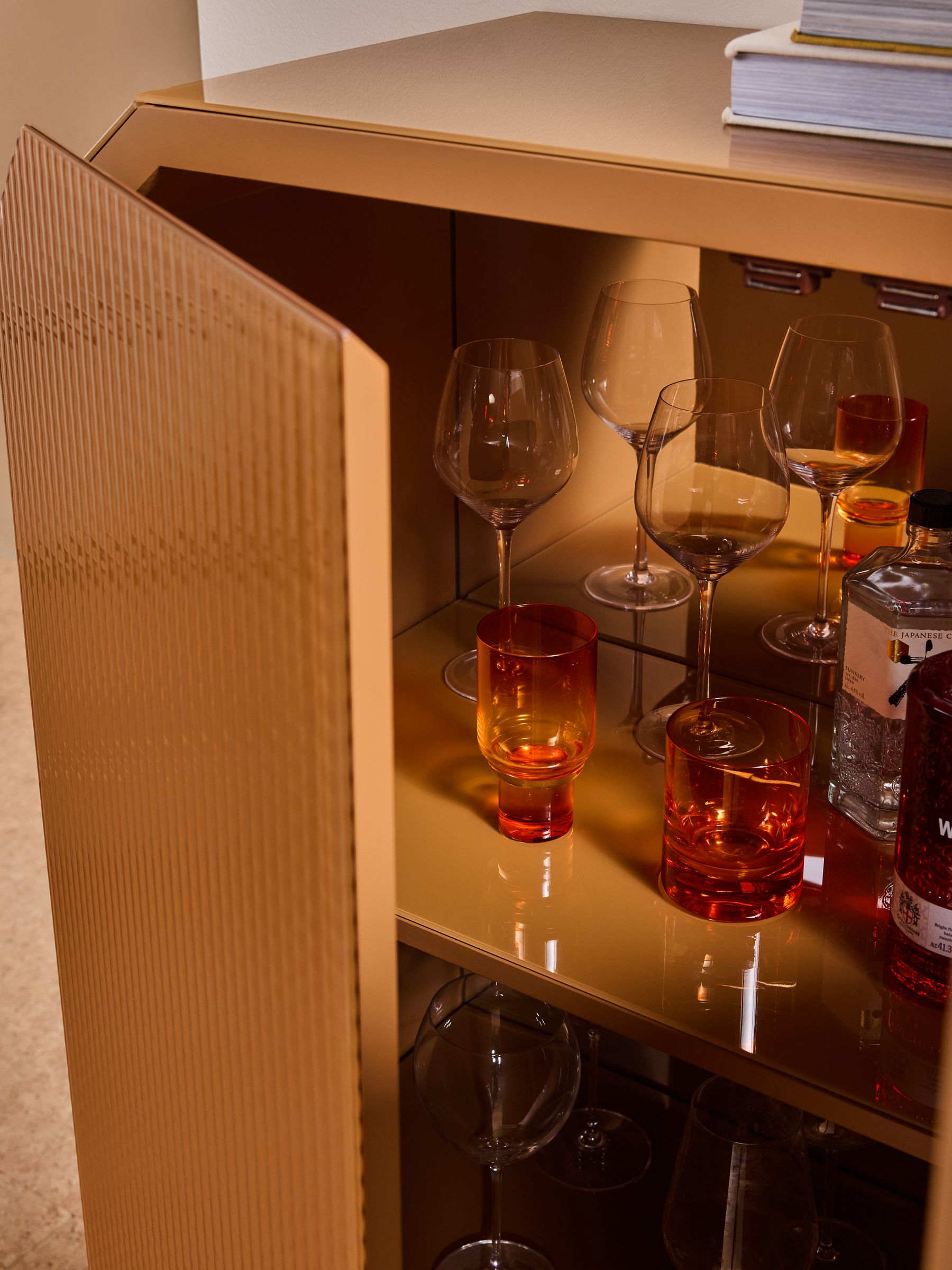 Anya Glass Highboard in Caramel Brown - Image 2 of 5