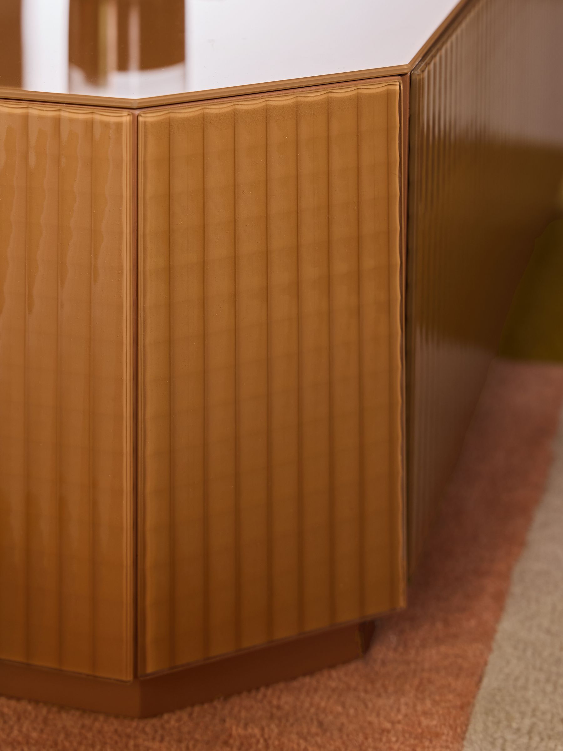 Anya Glass Storage Coffee Table in Caramel Brown - Image 3 of 5