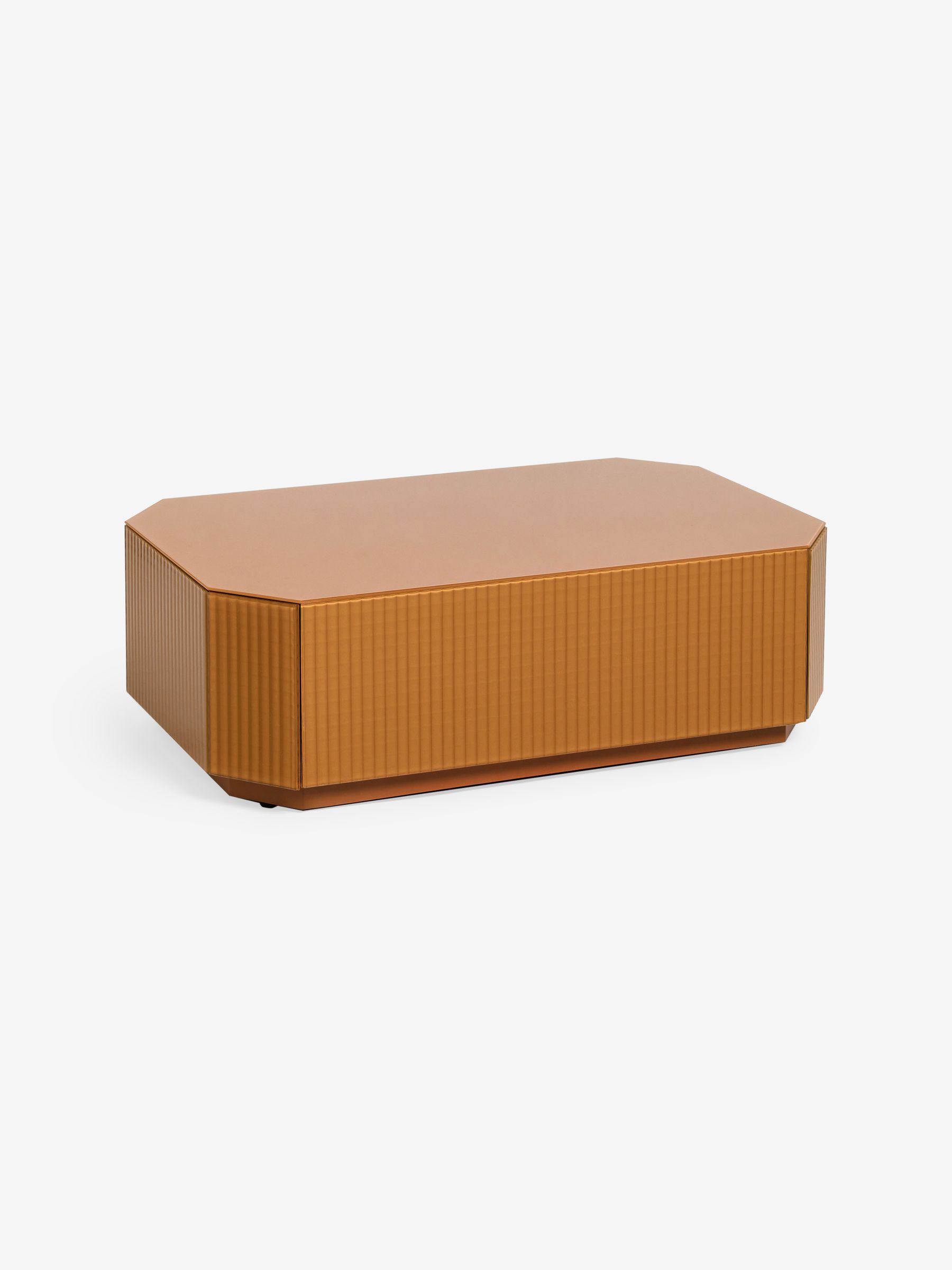 Anya Glass Storage Coffee Table in Caramel Brown - Image 4 of 5