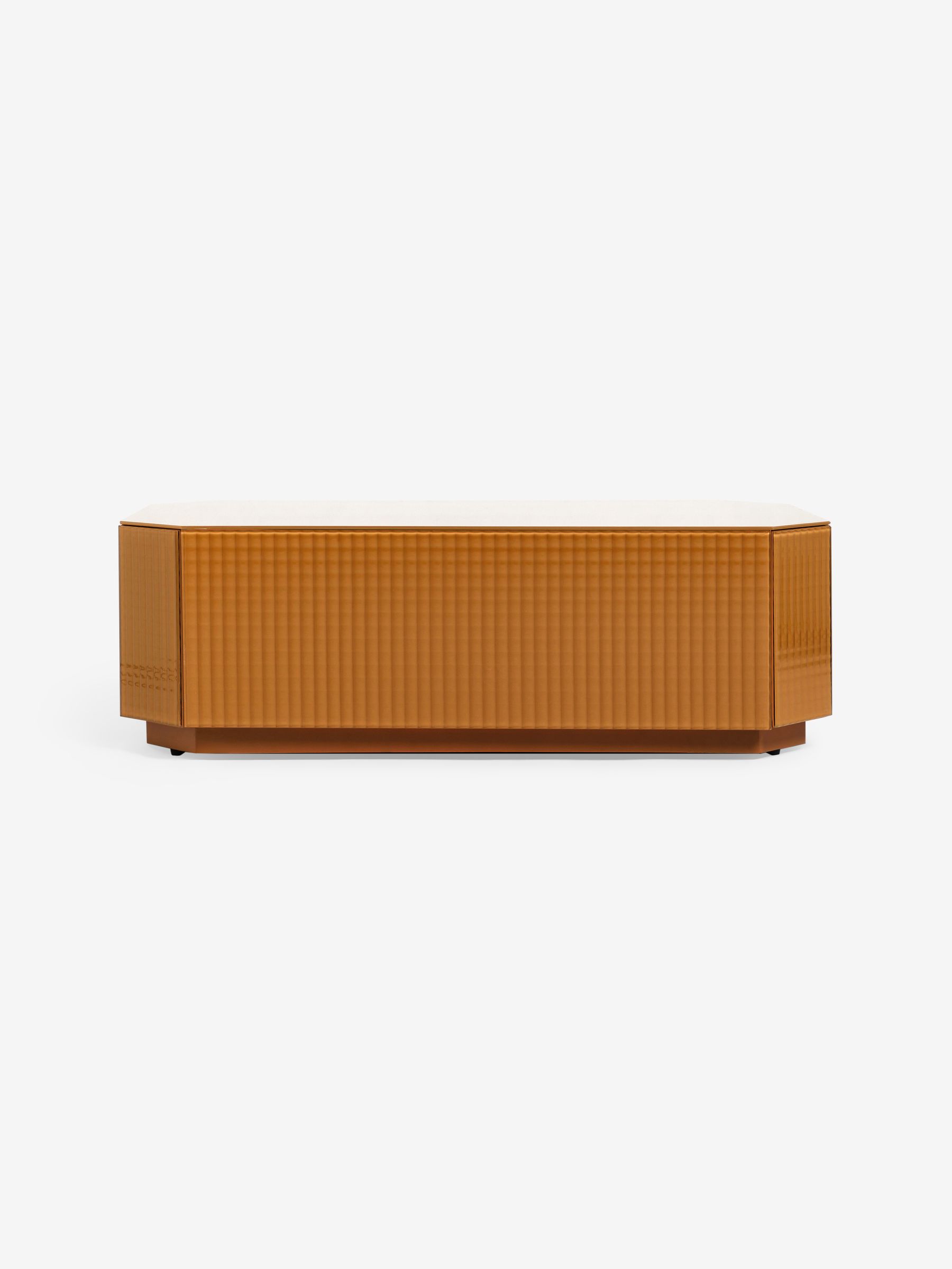 Anya Glass Storage Coffee Table in Caramel Brown - Image 5 of 5