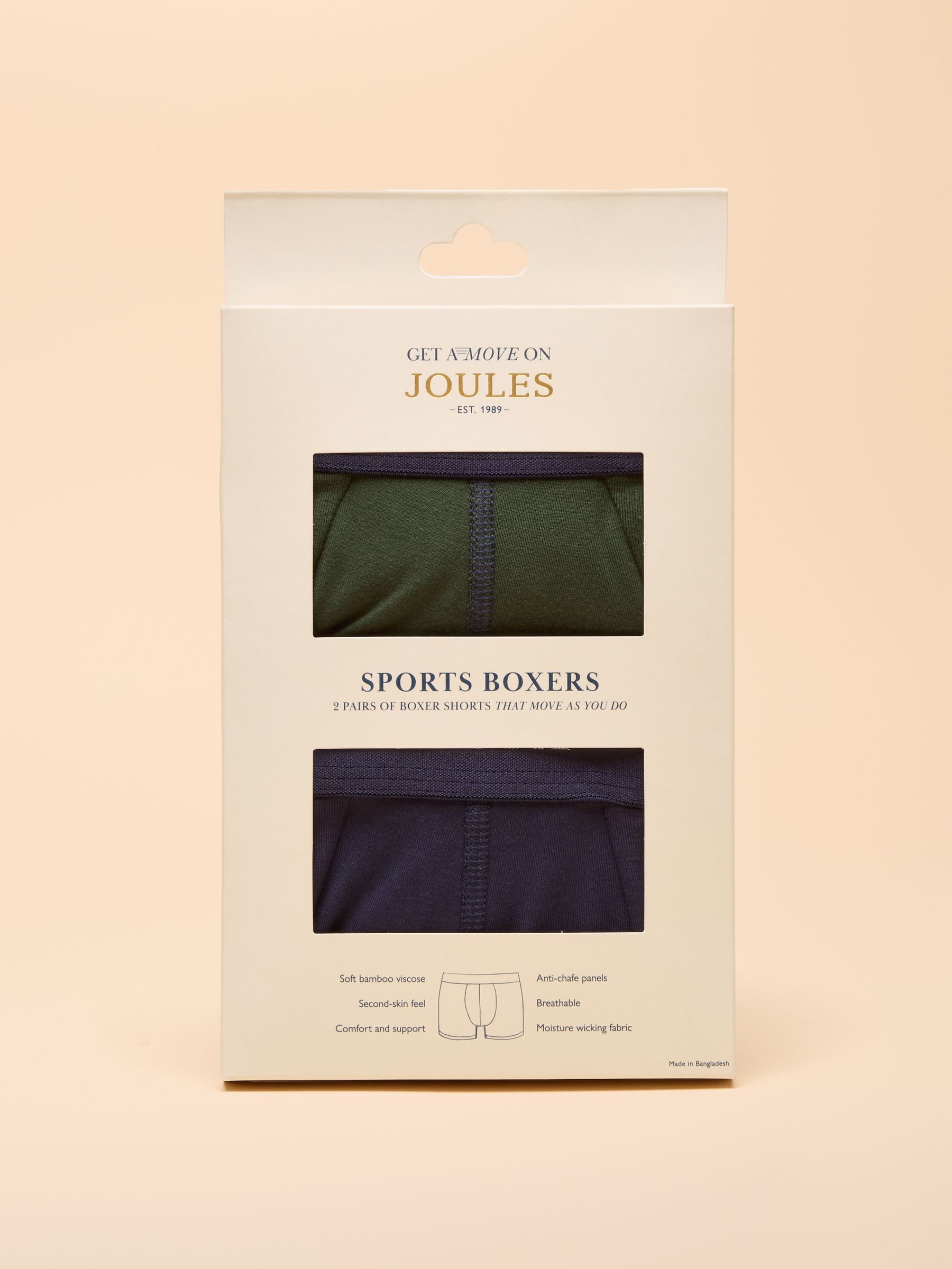 Get A Move On Blue/Green Pack of Two Sports Boxers - Image 1 of 4