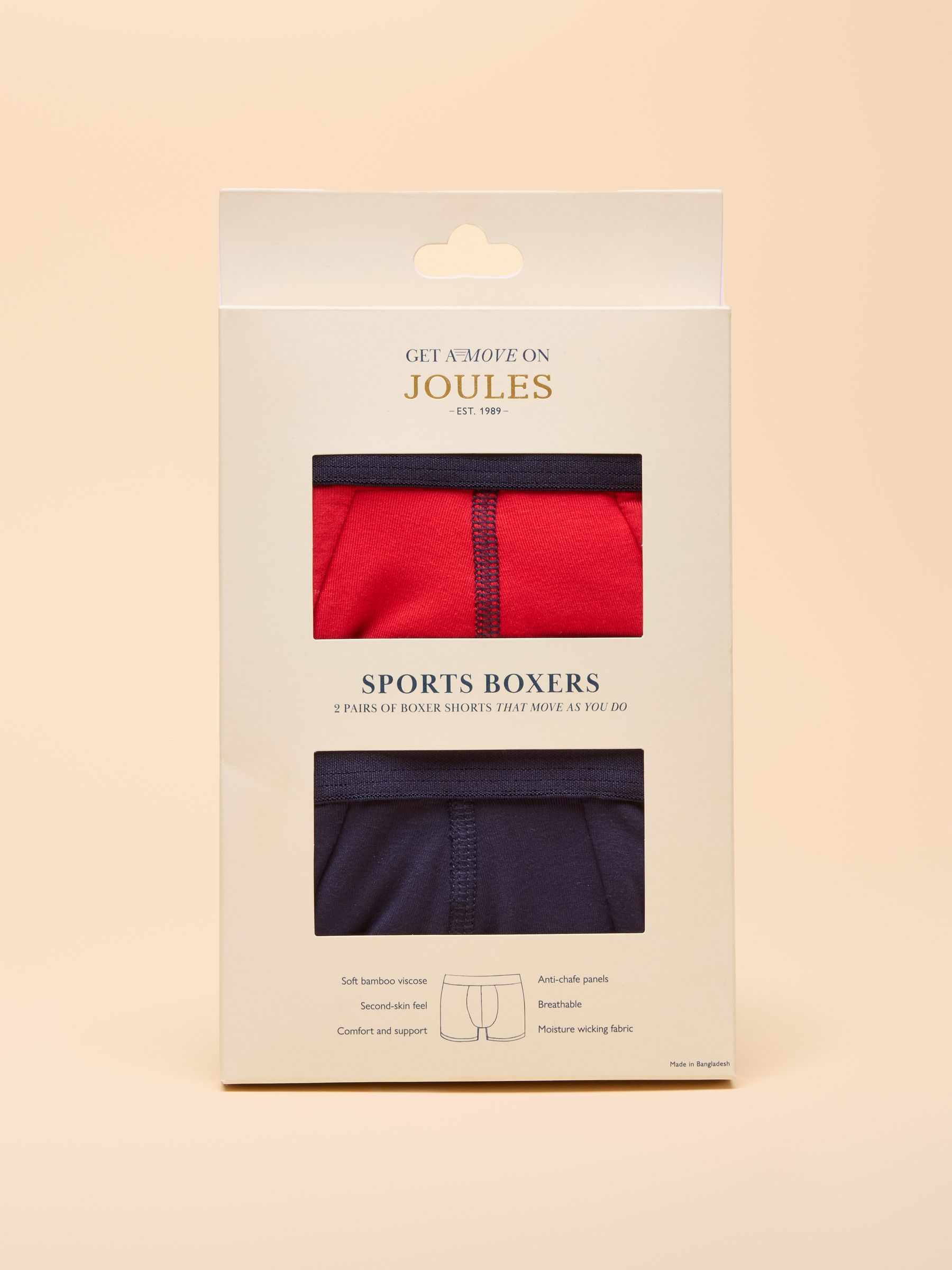 Get A Move On Navy/Red Pack of Two Sports Boxers - Image 1 of 4