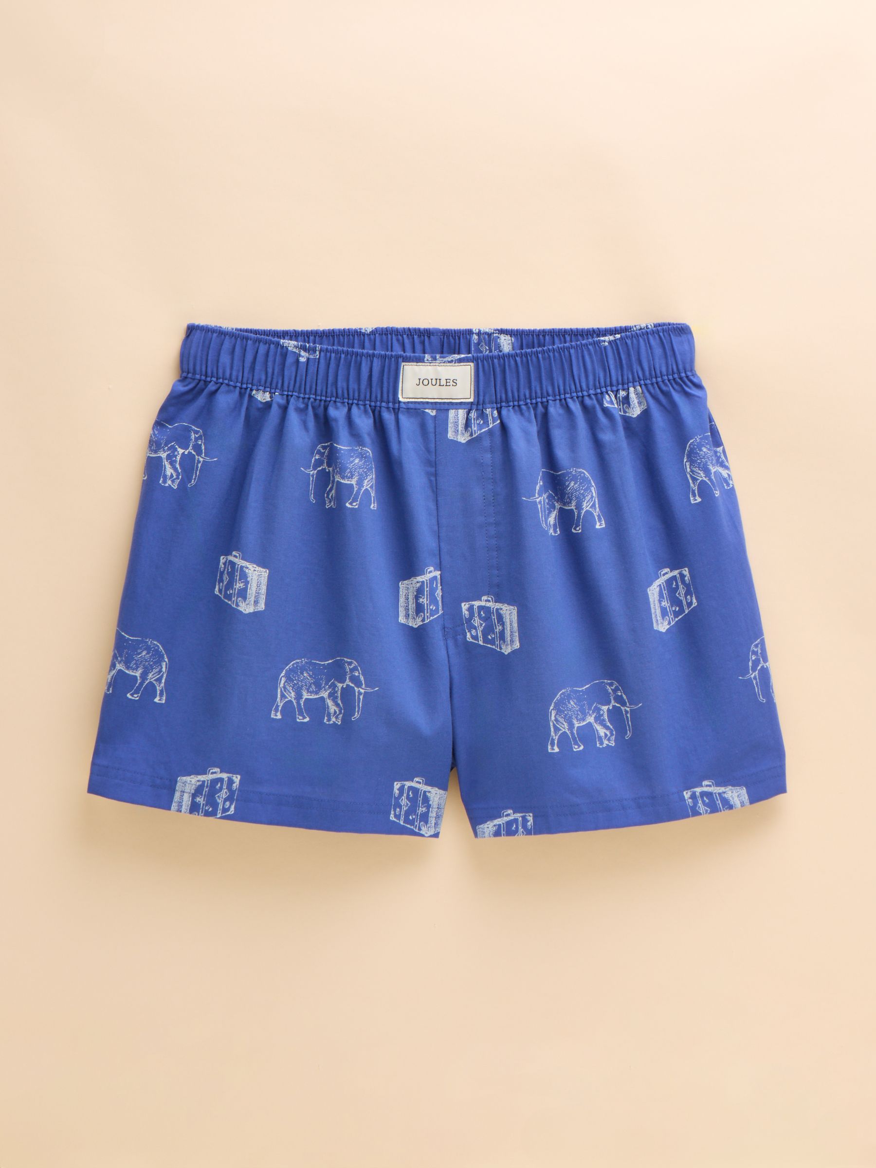 Blue Elephant Print Woven Boxers - Image 1 of 3