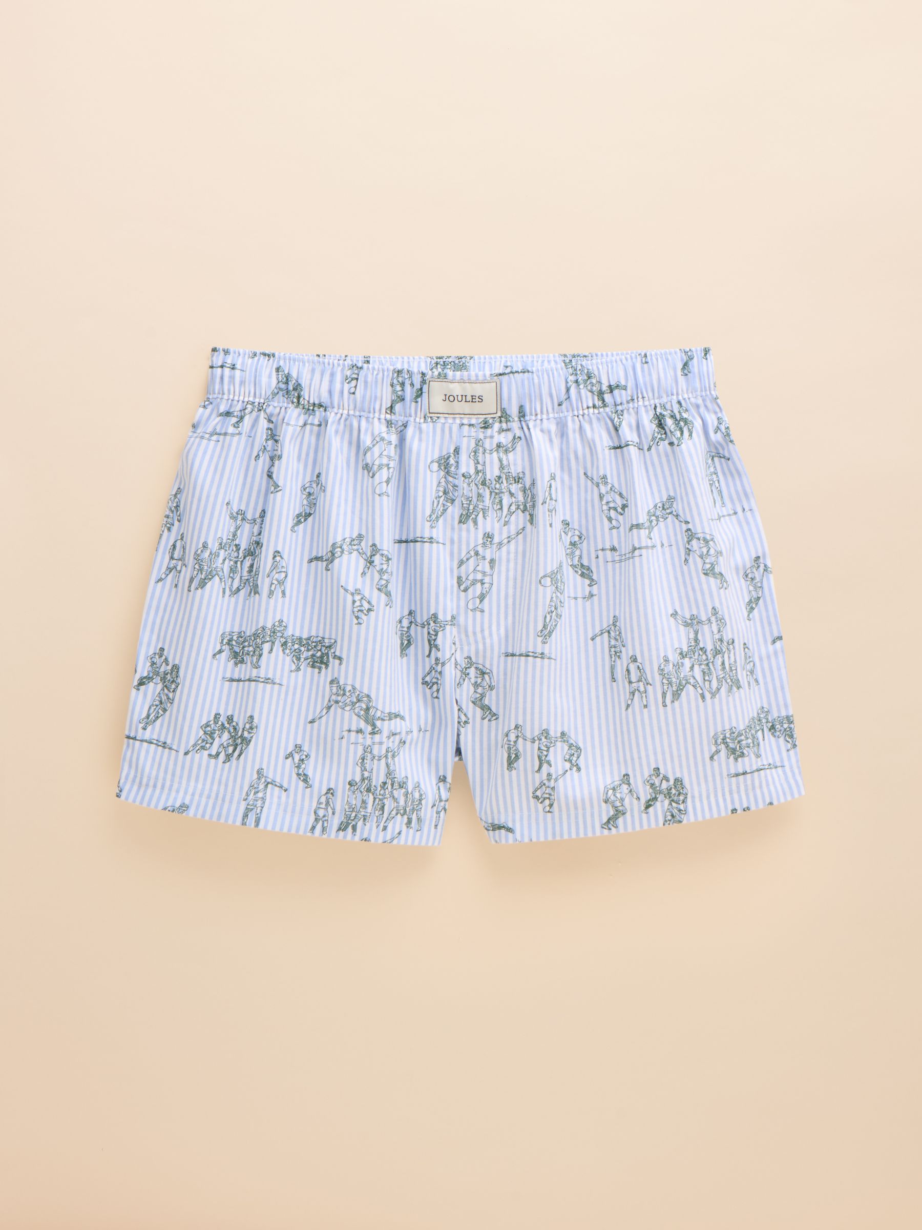 Light Blue Rugby Print Woven Boxers - Image 1 of 3
