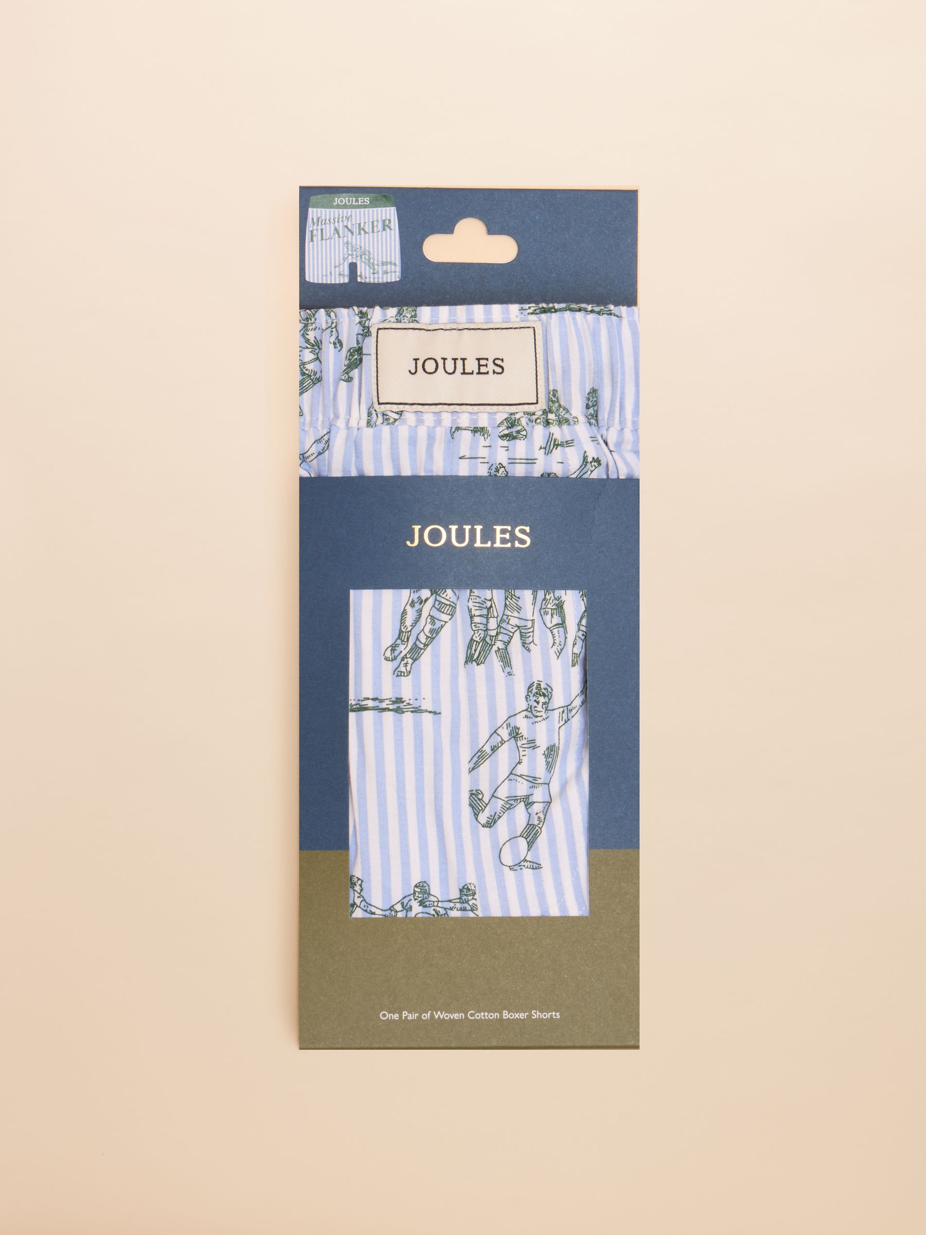 Light Blue Rugby Print Woven Boxers - Image 2 of 3
