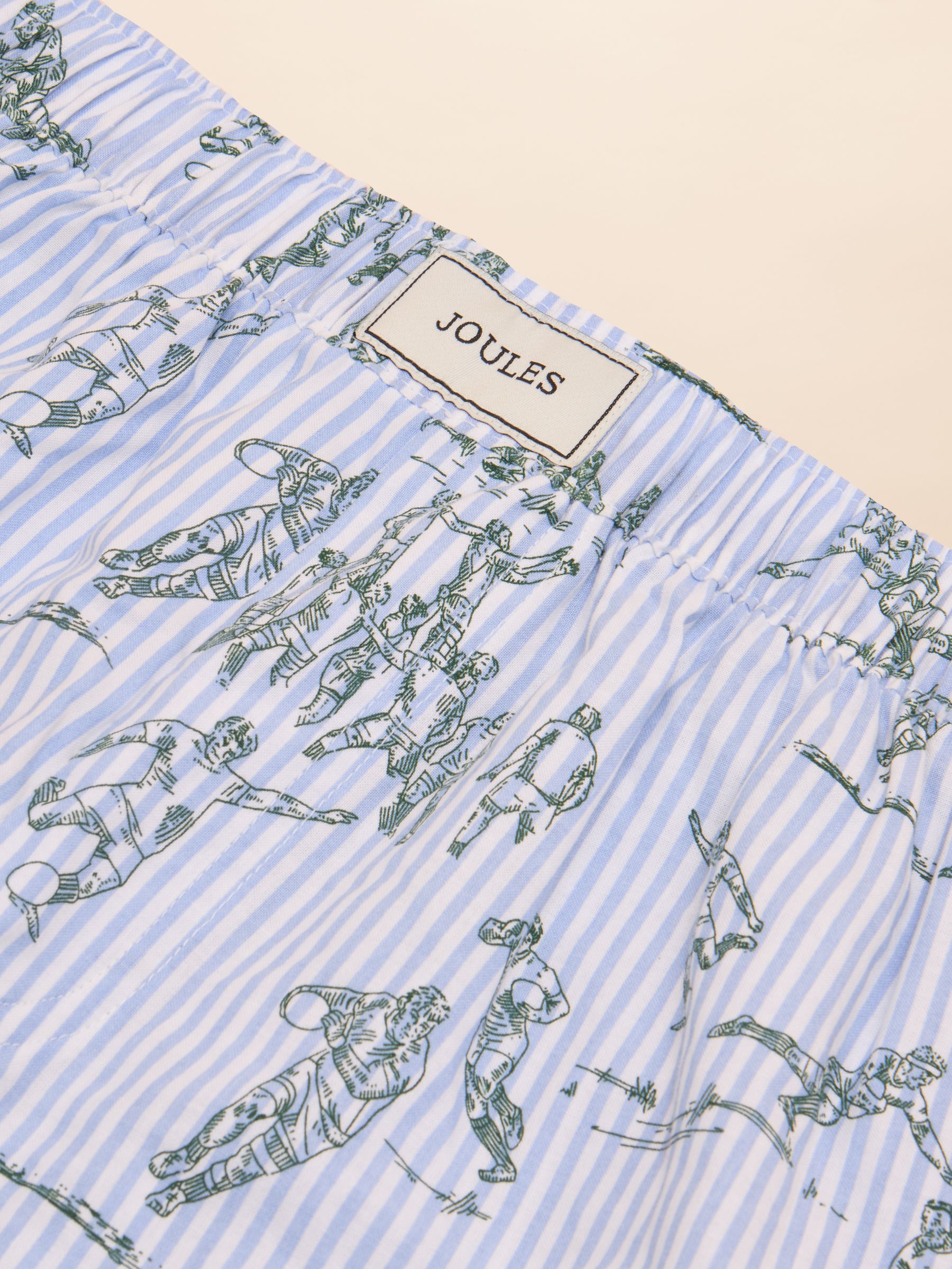 Light Blue Rugby Print Woven Boxers - Image 3 of 3
