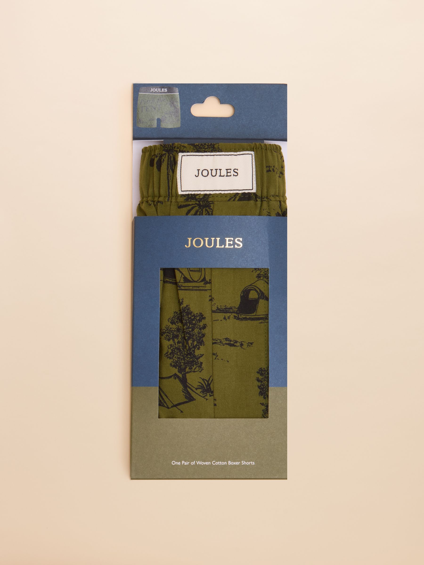 Khaki Green Toile de Jouy Woven Boxers - Image 2 of 3