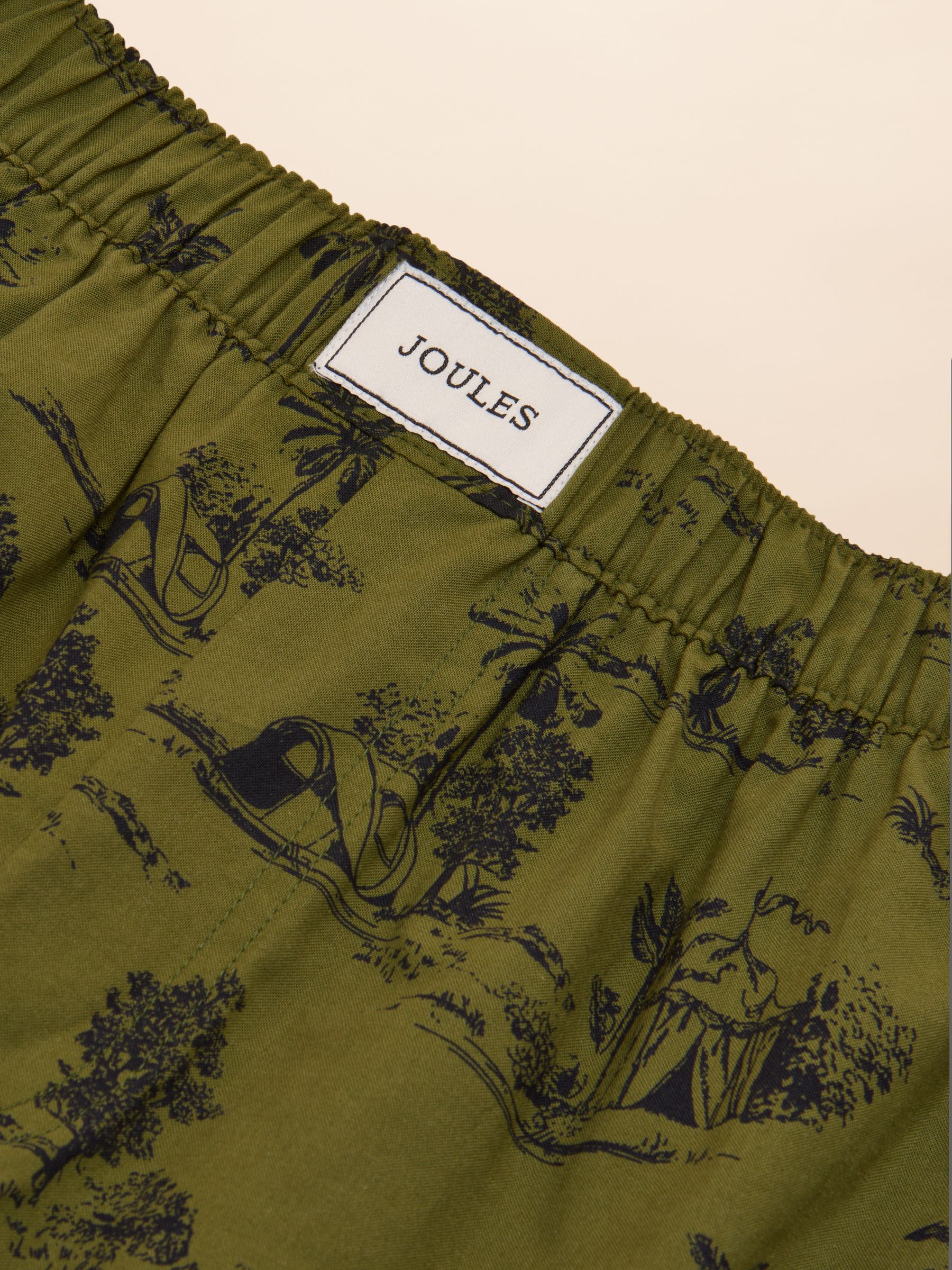 Khaki Green Toile de Jouy Woven Boxers - Image 3 of 3
