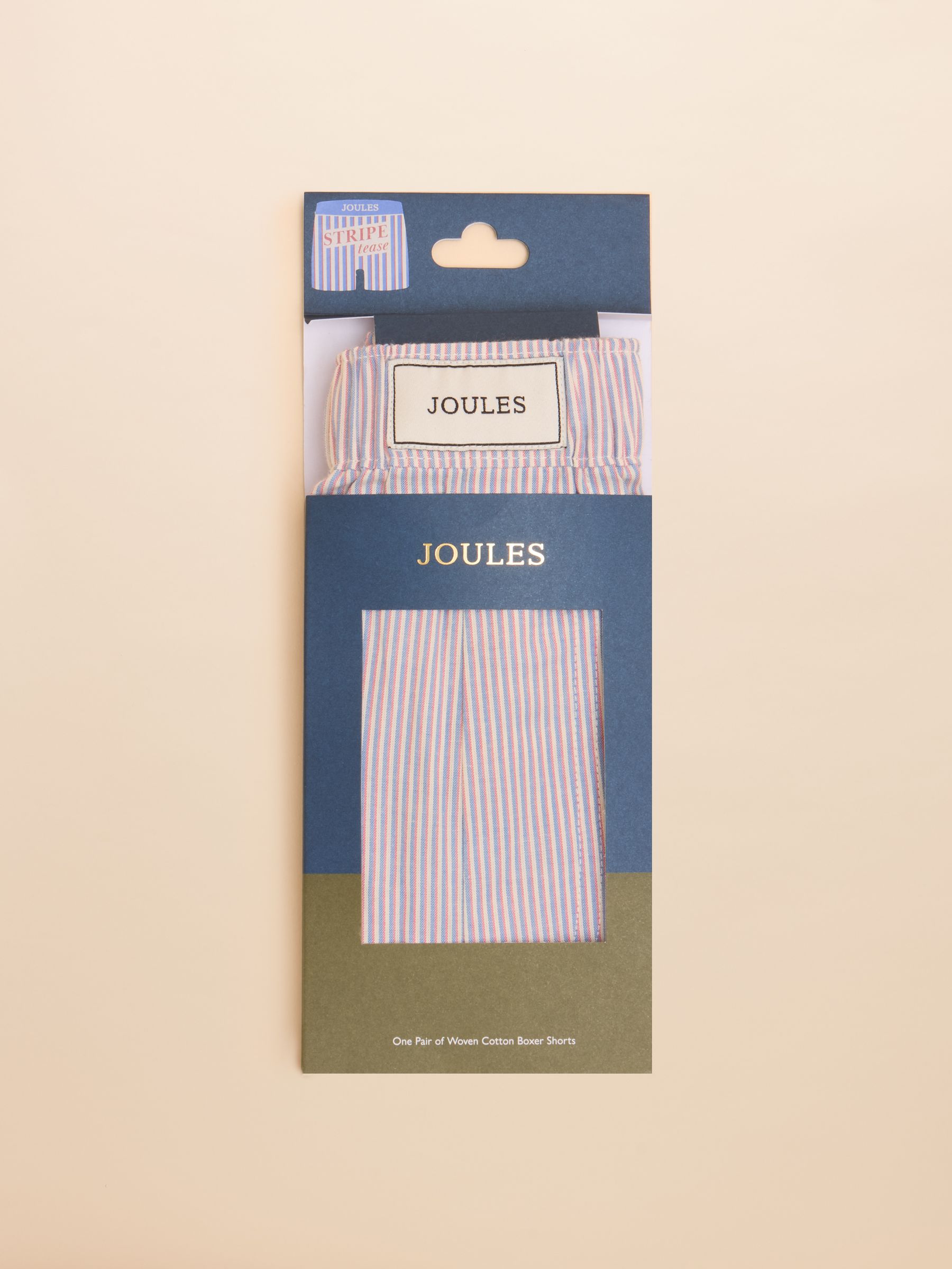 Blue & Pink Stripe Woven Boxers - Image 2 of 3 Blue & Pink Stripe Woven Boxers - Image 2 of 3