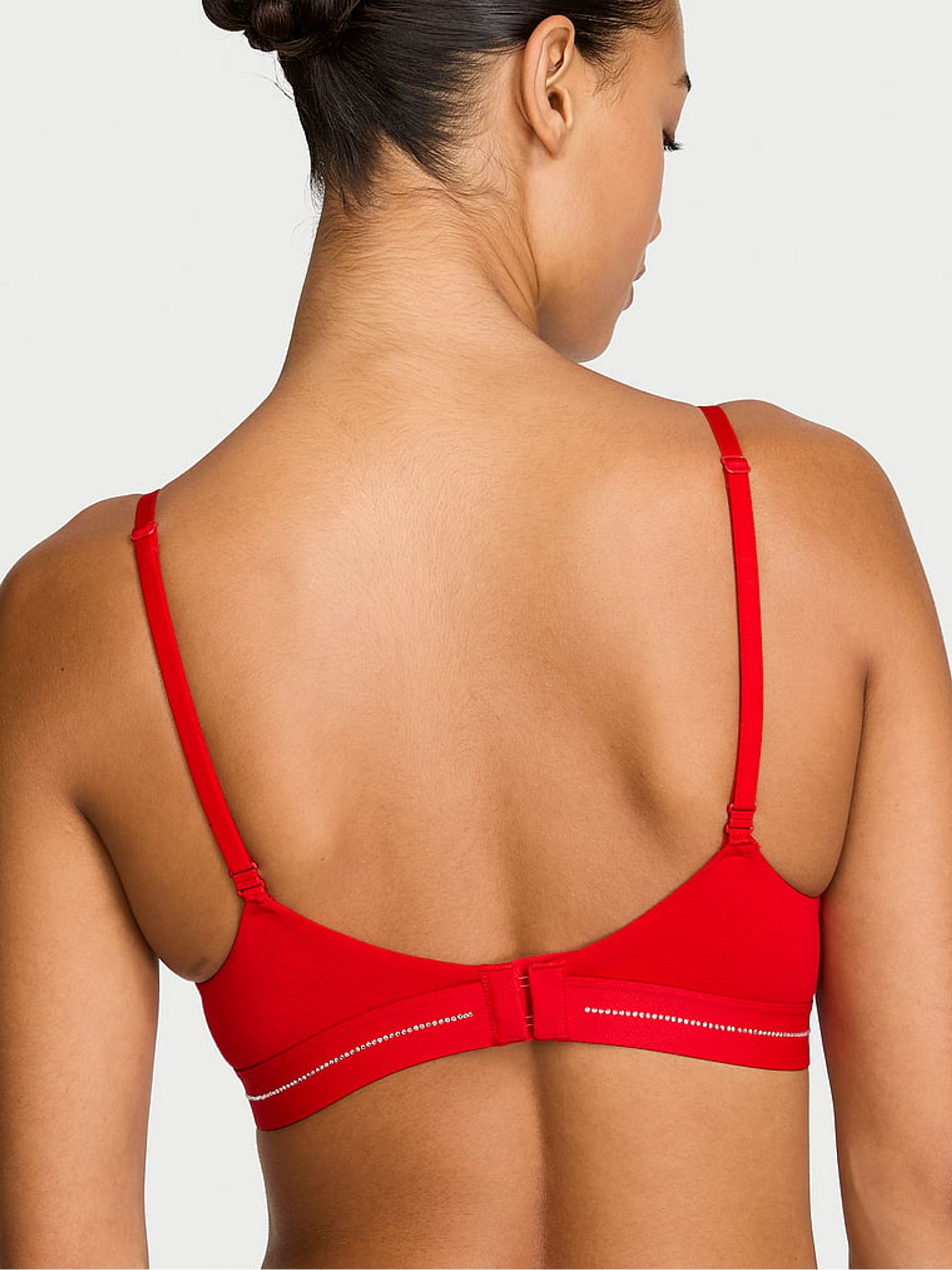 Lipstick Red Lightly Lined Full Cup Shine Logo Cotton Bra - Image 2 of 2