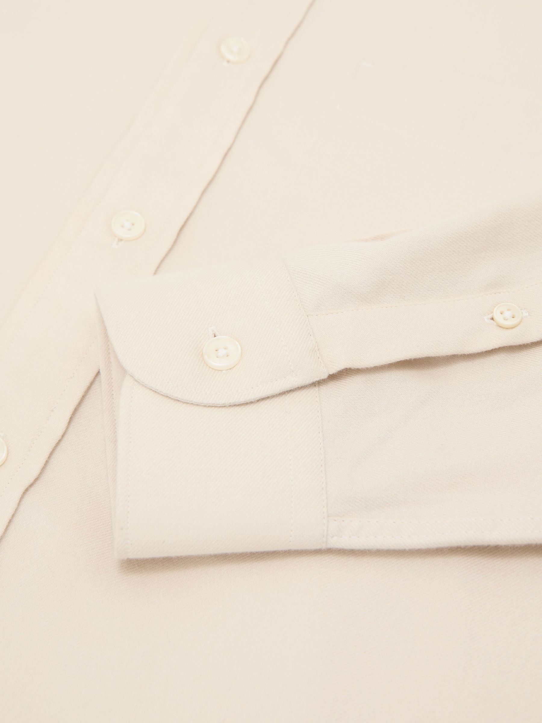 Cotton Flannel Button-Down Shirt Regular-Fit in Off White - Image 6 of 6