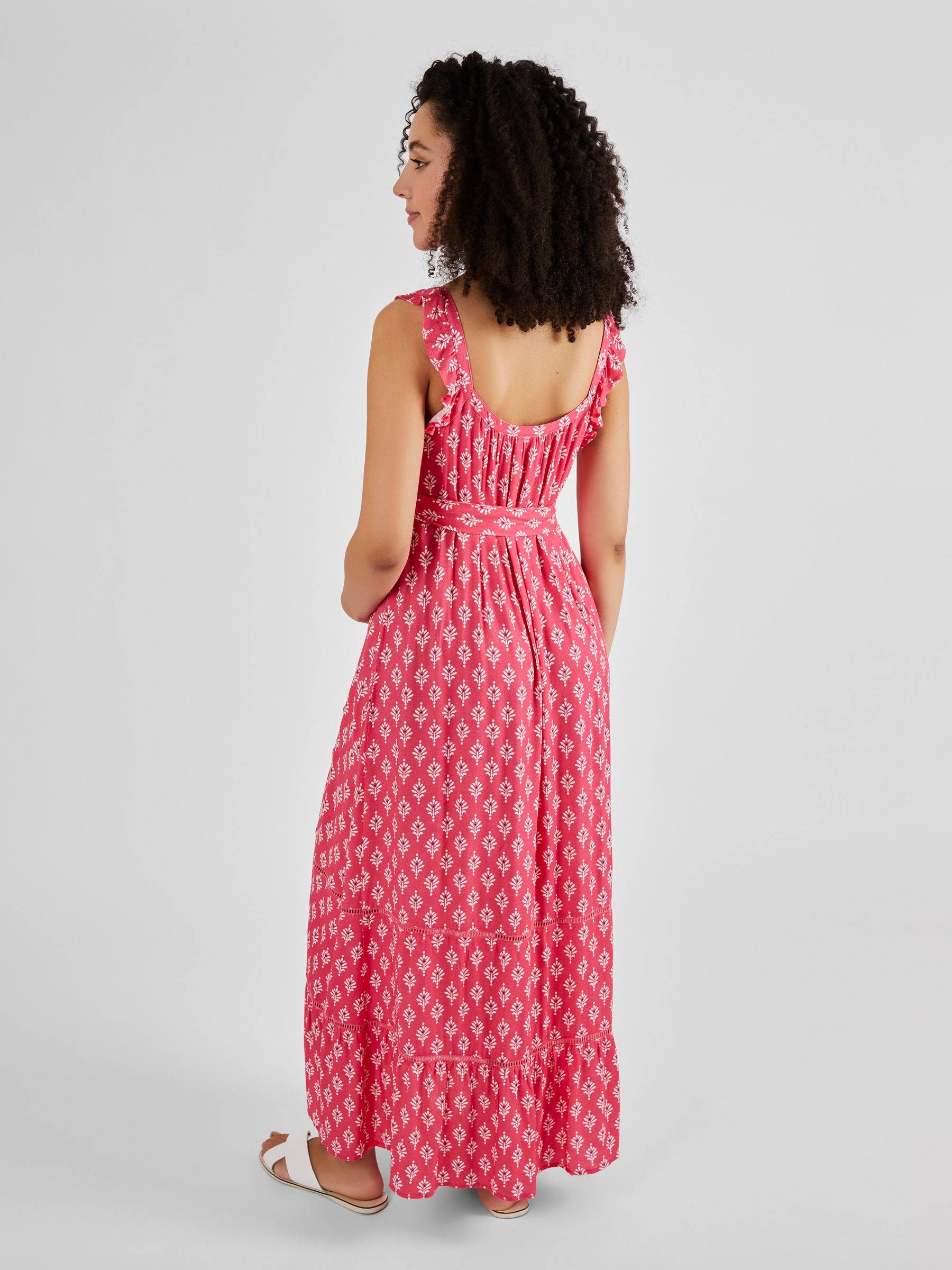 Pink Batik Print Flutter Sleeve Maternity Maxi Dress - Image 2 of 5