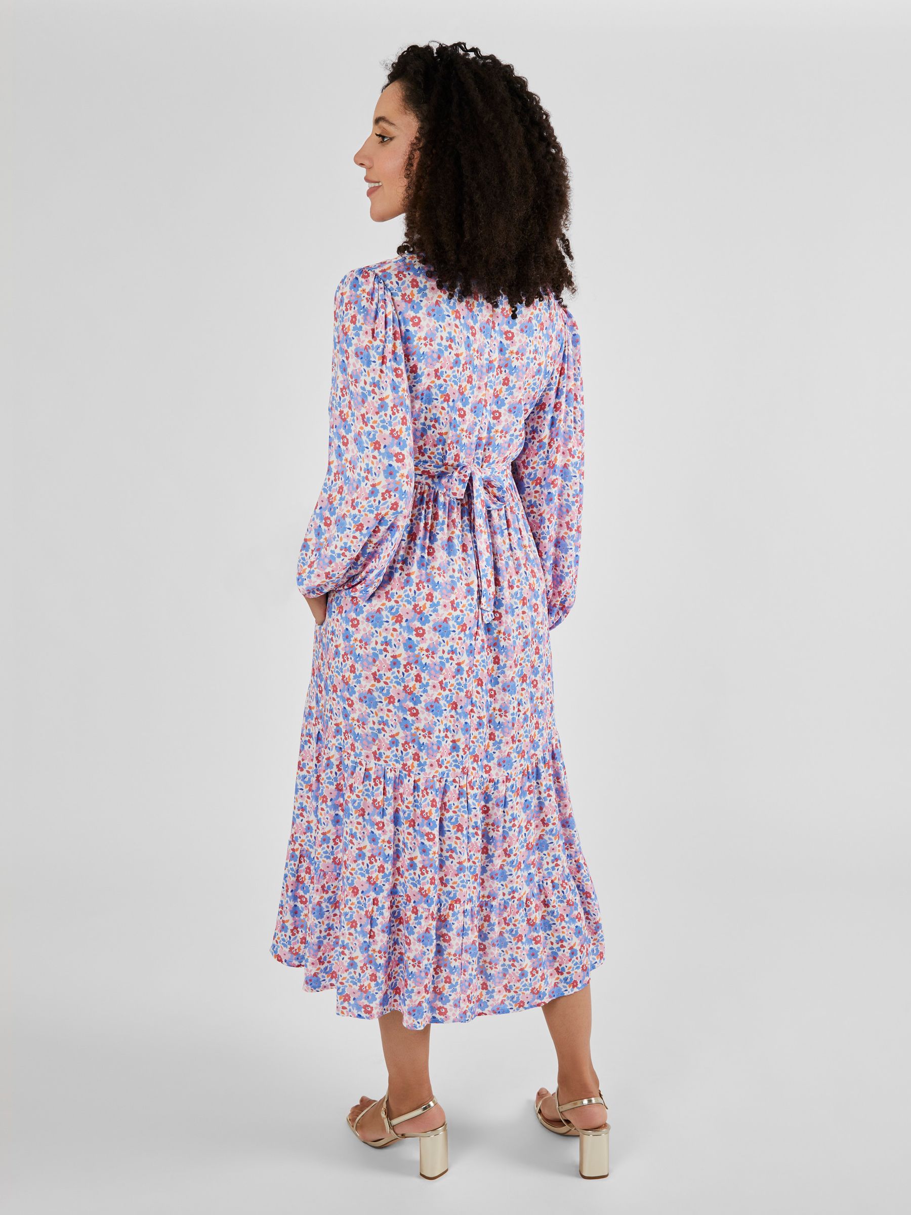 Blouson Sleeve Maternity & Nursing Maxi Dress in Multi - Image 2 of 5