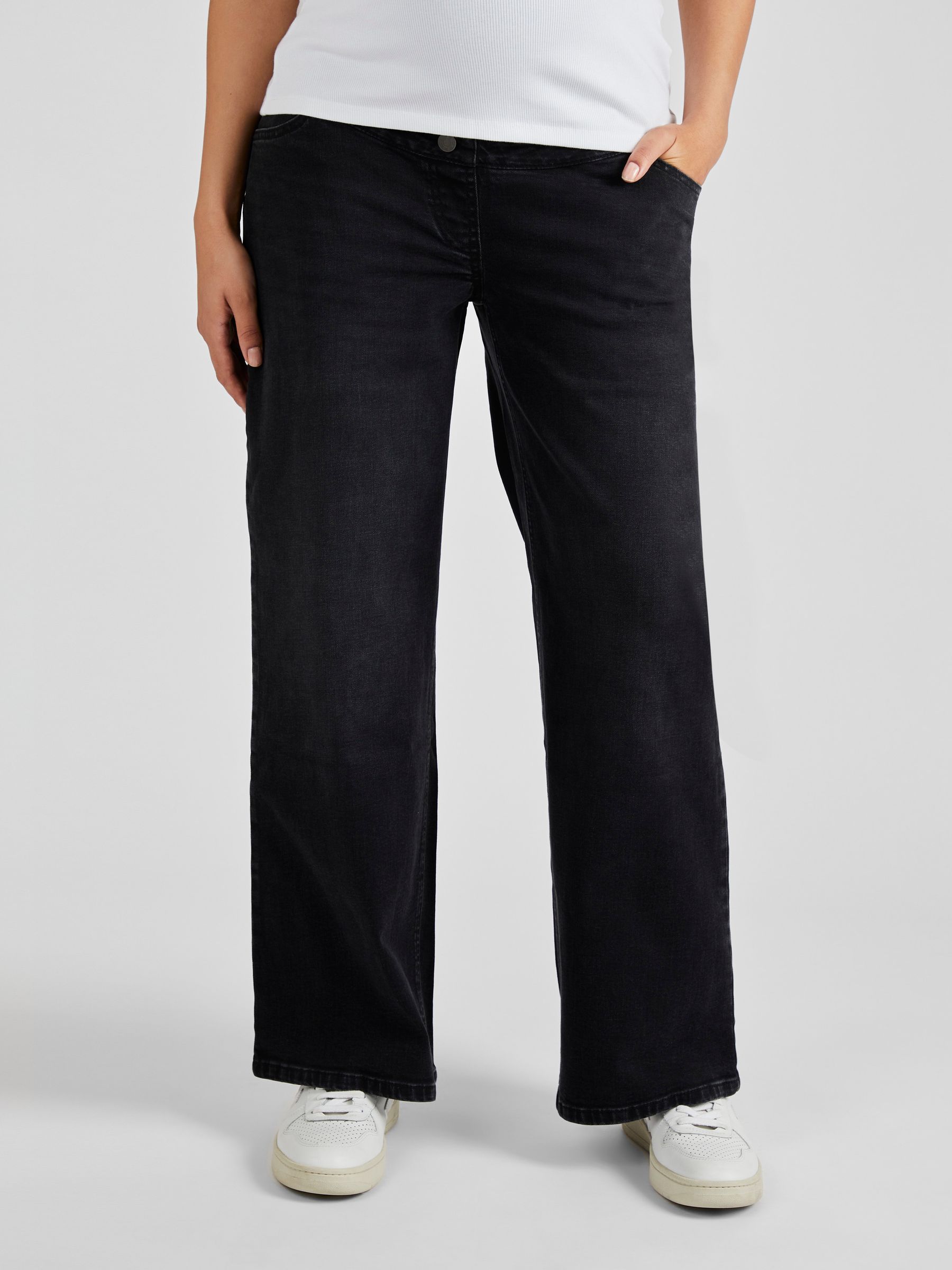 Black Wide Leg Maternity Denim Jeans - Image 1 of 4
