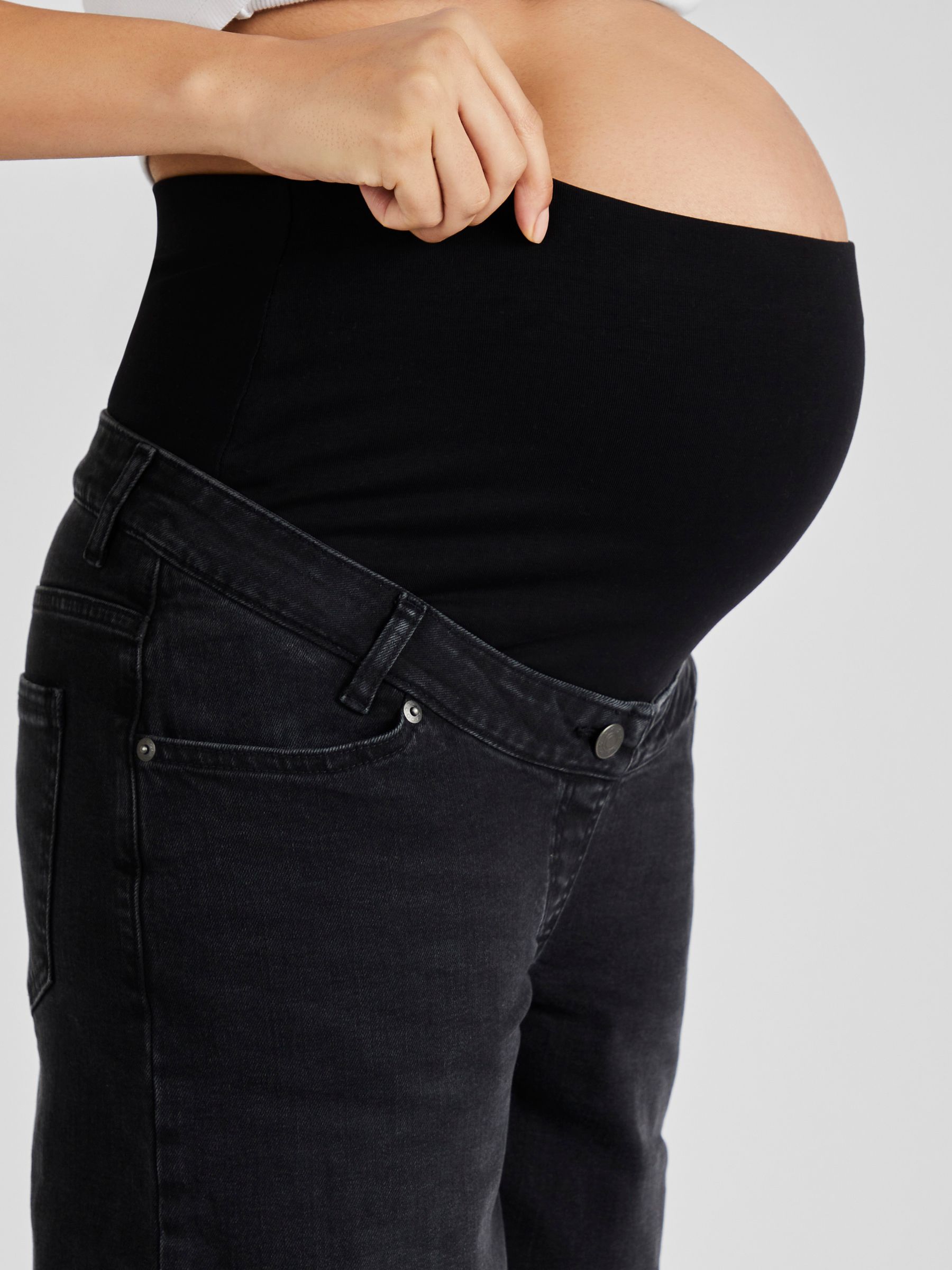 Black Wide Leg Maternity Denim Jeans - Image 4 of 4