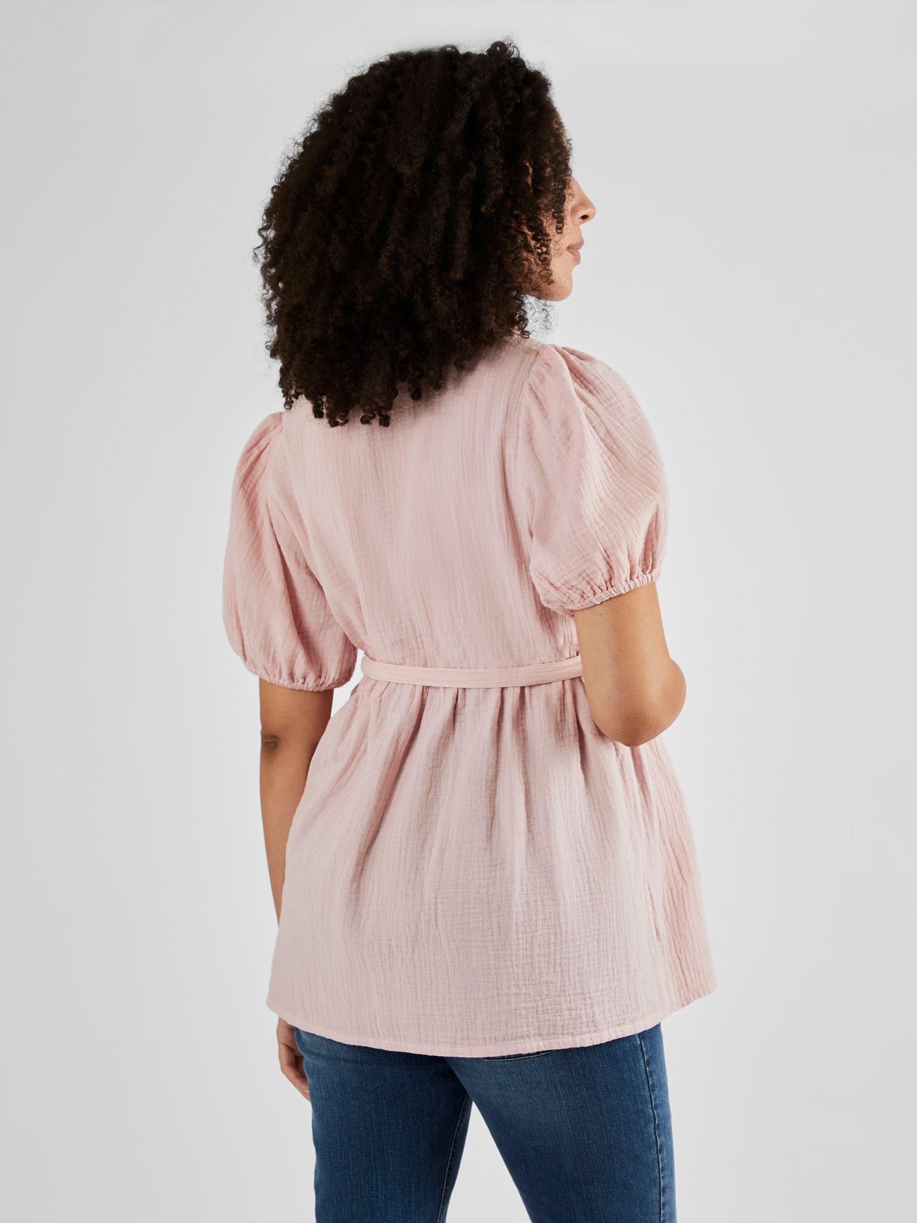 Rose Pink Textured Maternity Blouse - Image 2 of 5