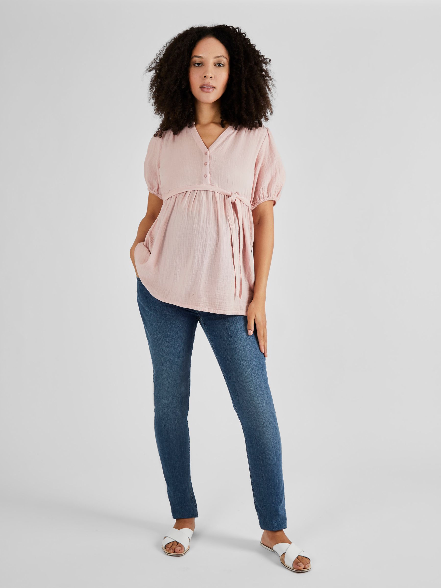 Rose Pink Textured Maternity Blouse - Image 3 of 5