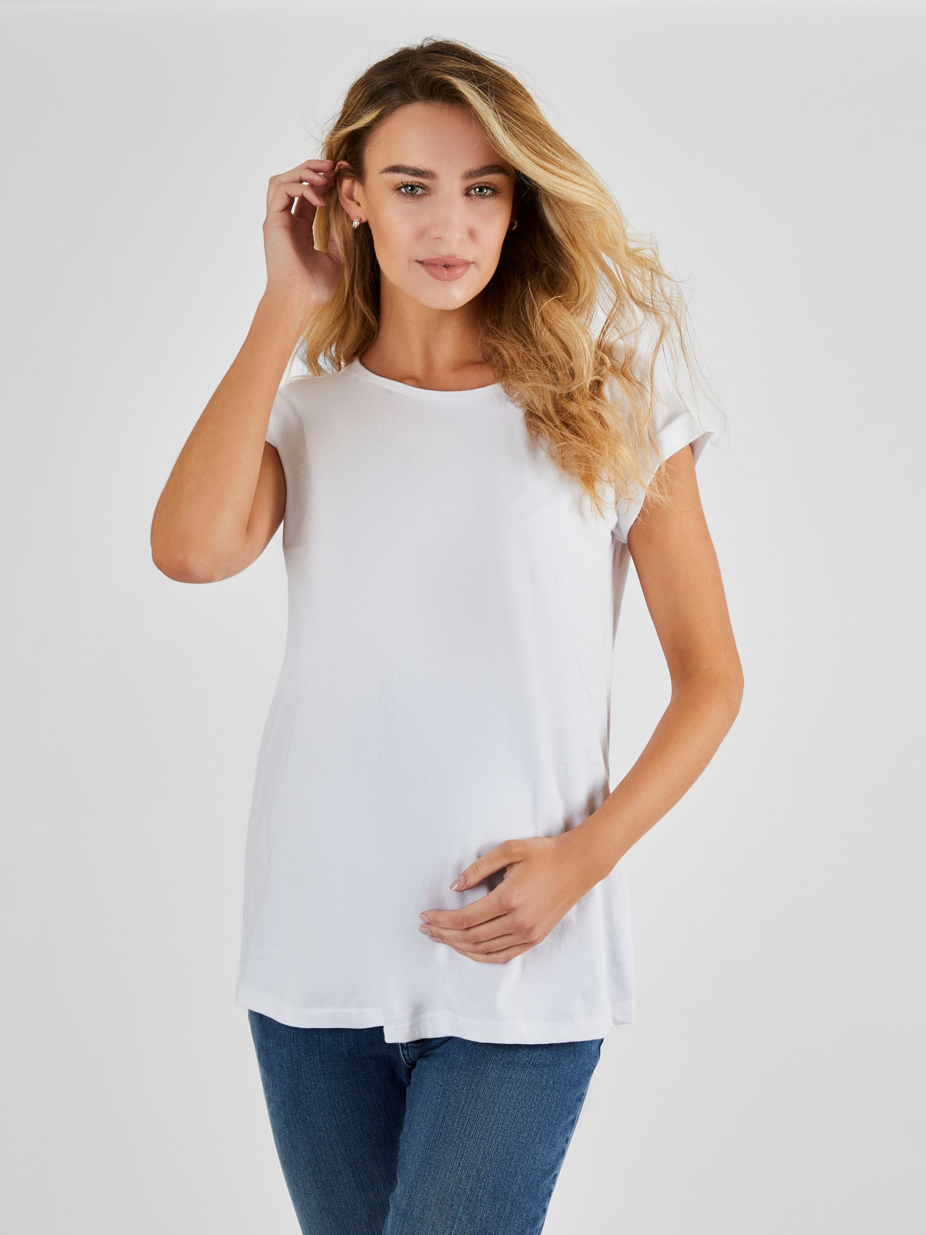 Midnight Blue & White 2-Pack Boyfriend Maternity Cotton T-Shirts - Image 2 of 4