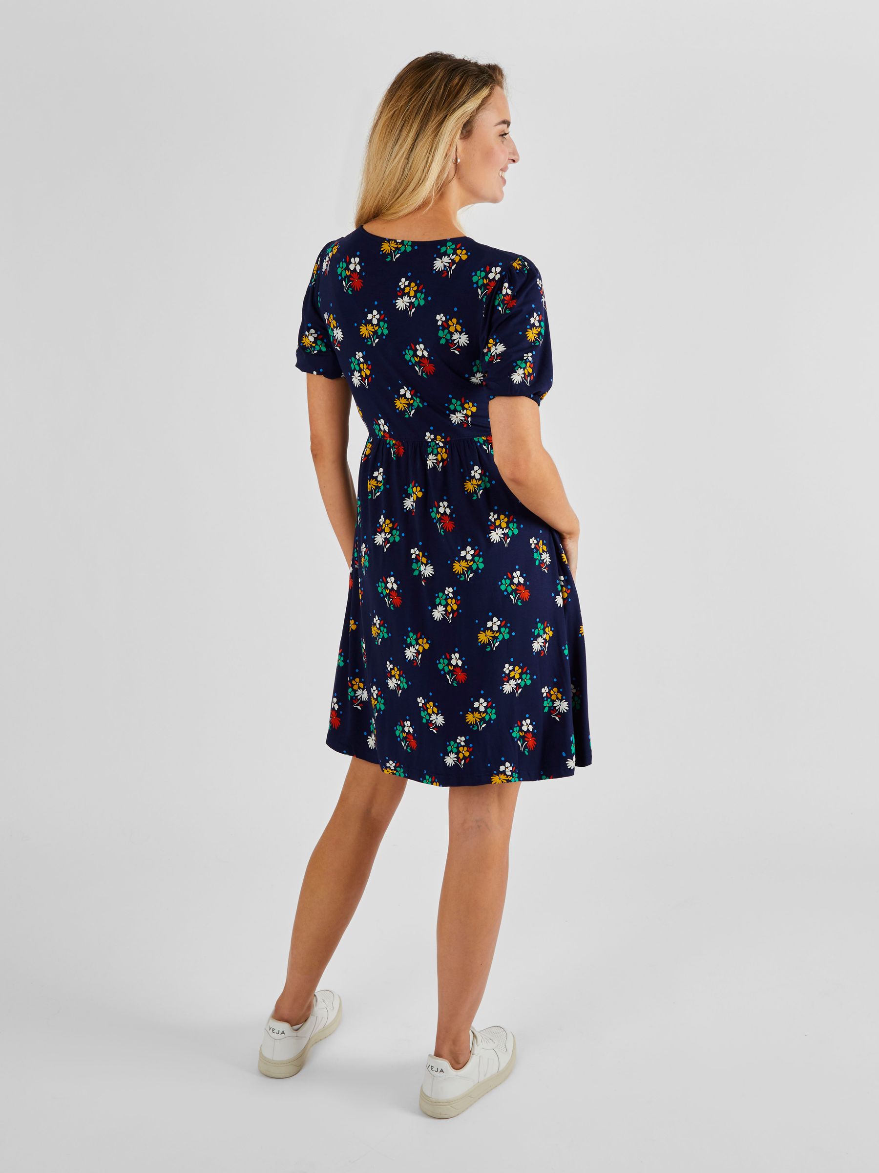 Navy Blue Floral Dress - Image 3 of 4