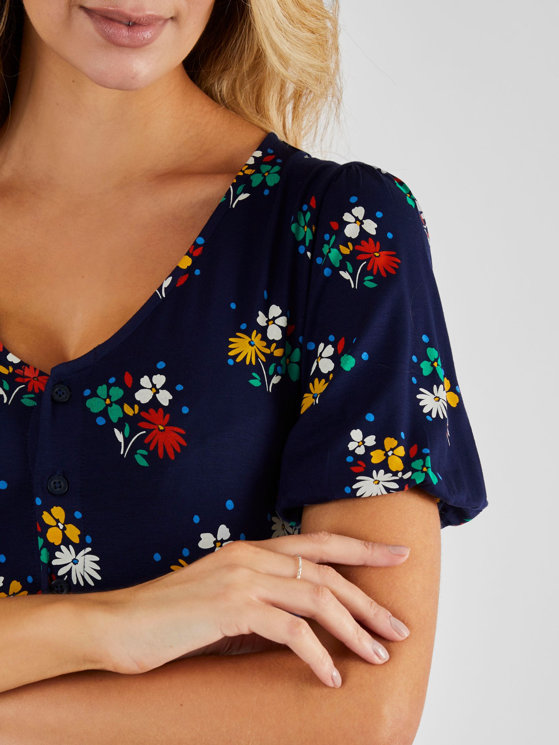 Navy Blue Floral Dress - Image 4 of 4