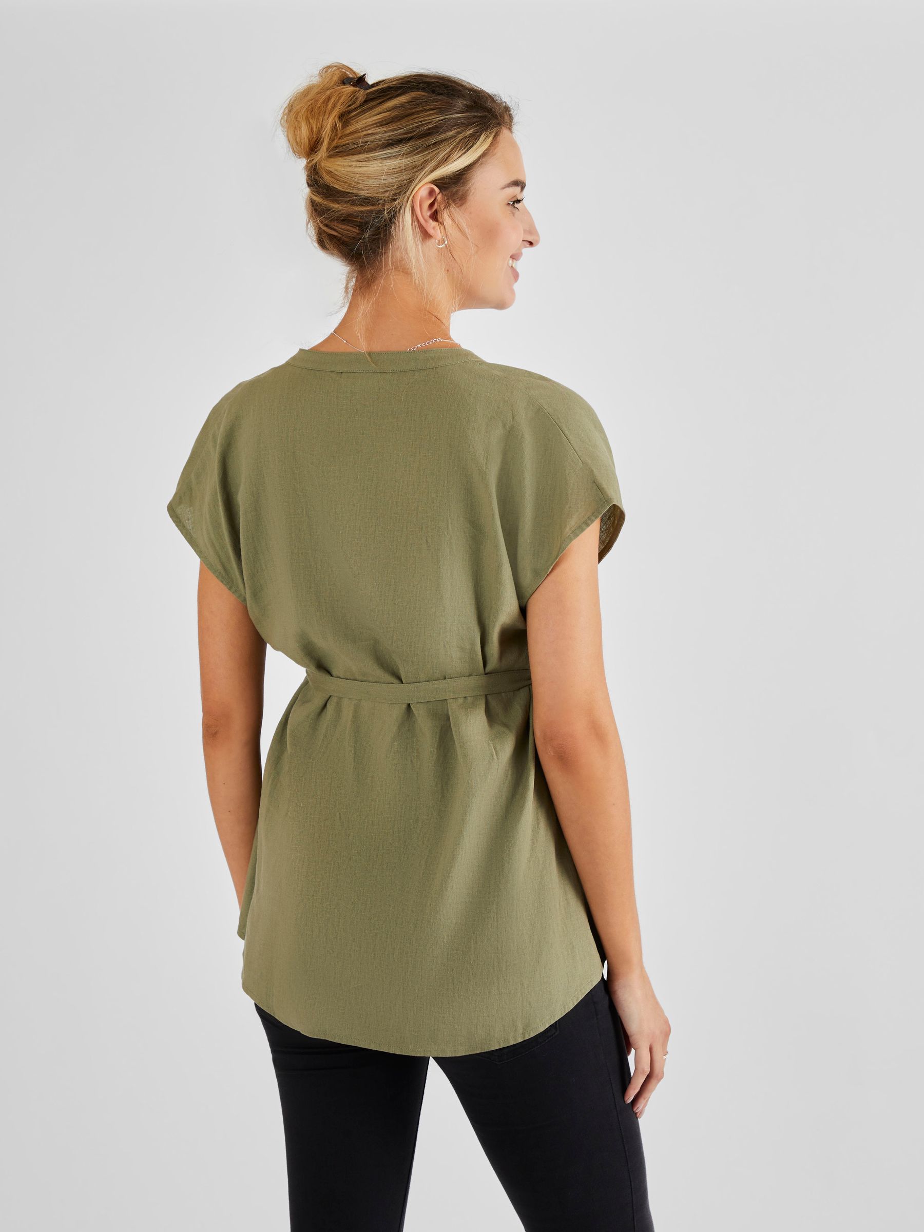 Khaki Green Maternity Blouse - Image 2 of 4
