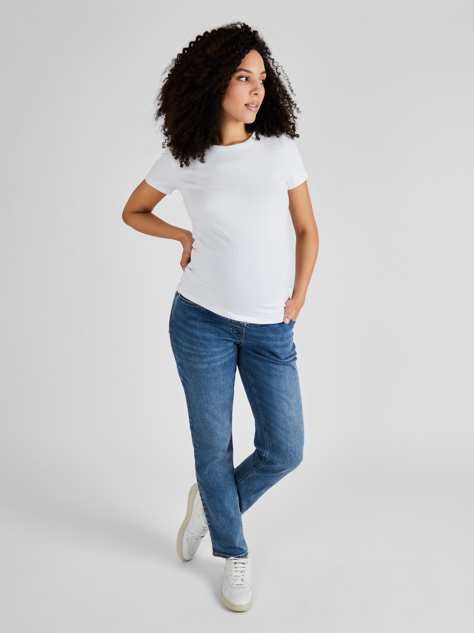 Mid Wash Blue Straight Leg Maternity Denim Jeans - Image 2 of 4