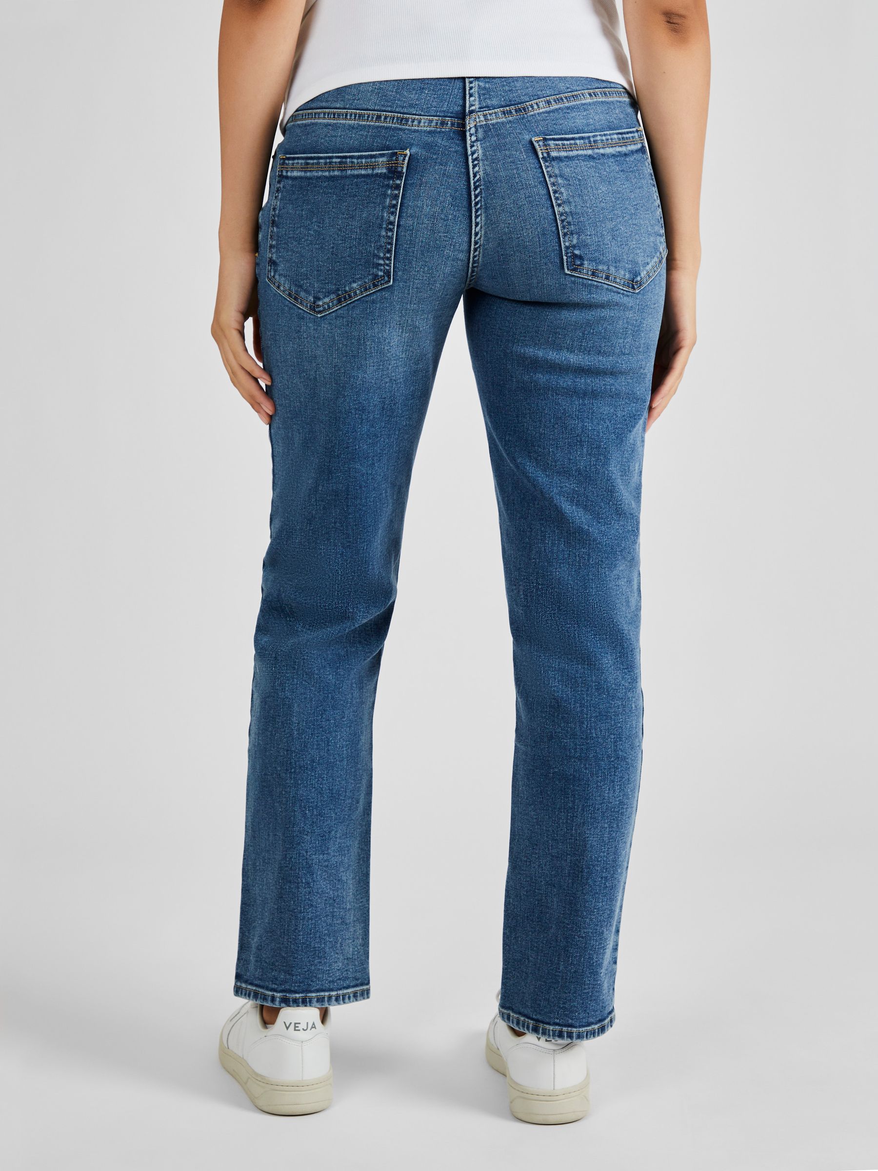 Mid Wash Blue Straight Leg Maternity Denim Jeans - Image 3 of 4