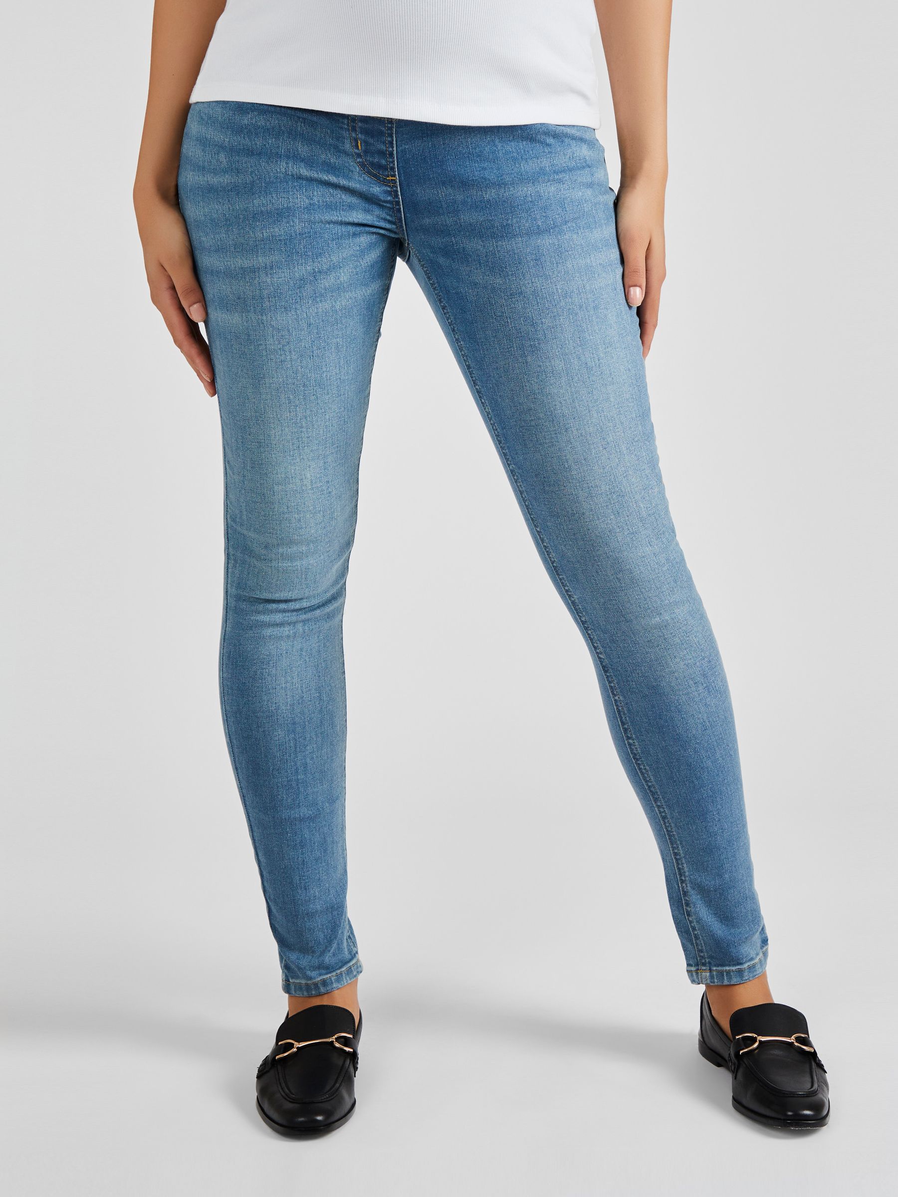 Light Wash Blue Super Skinny Maternity Denim Jeans - Image 1 of 4
