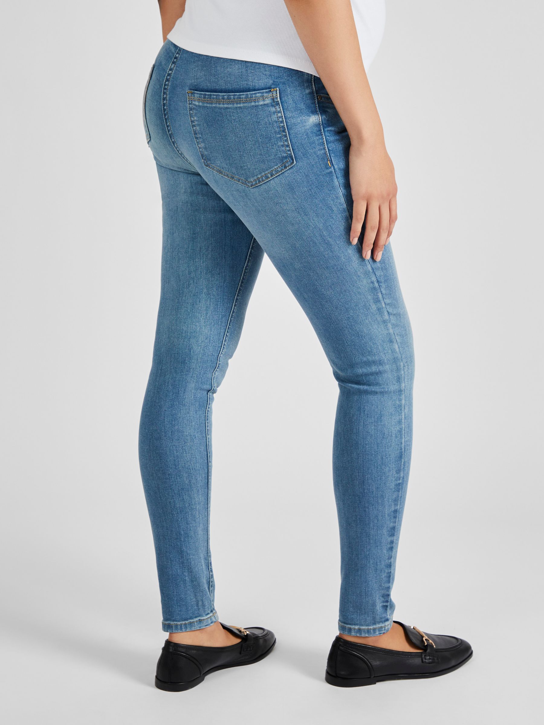 Light Wash Blue Super Skinny Maternity Denim Jeans - Image 2 of 4