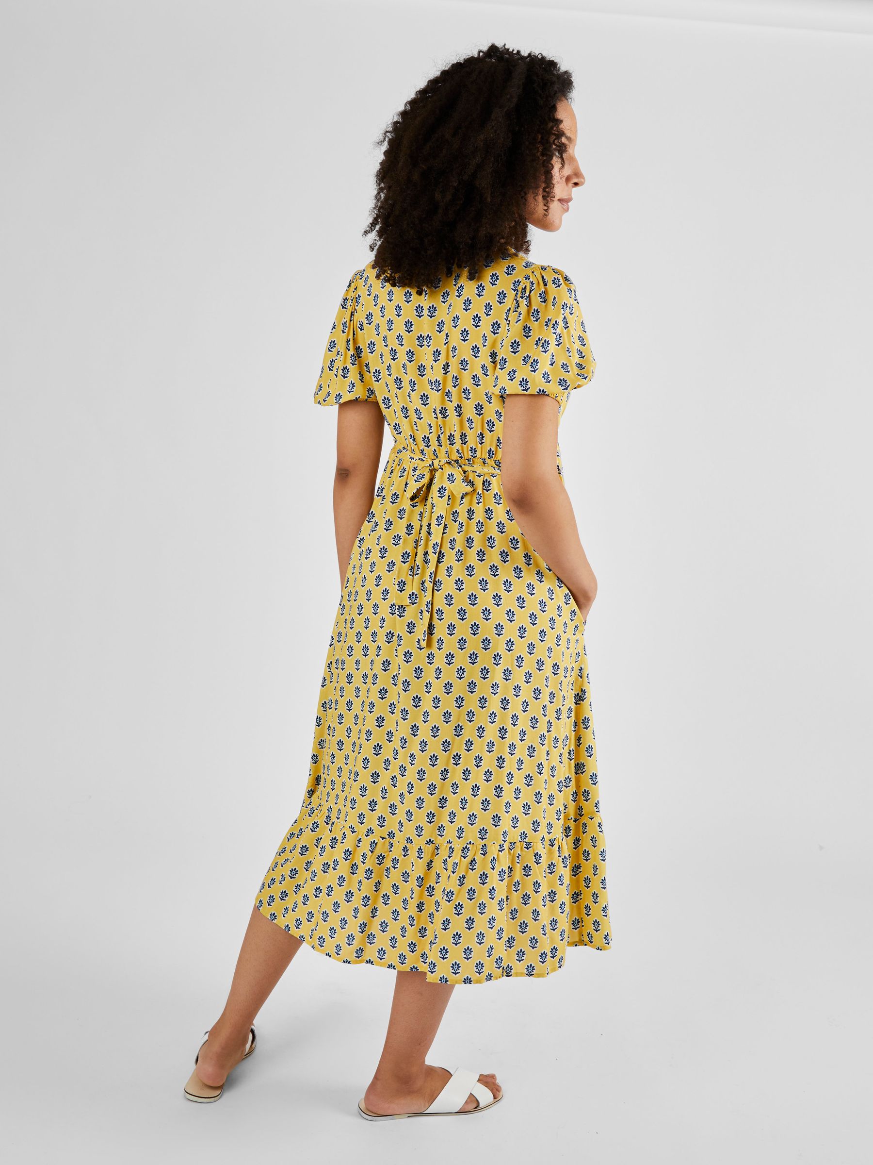 Yellow Batik Print Maternity Midi Dress - Image 2 of 4