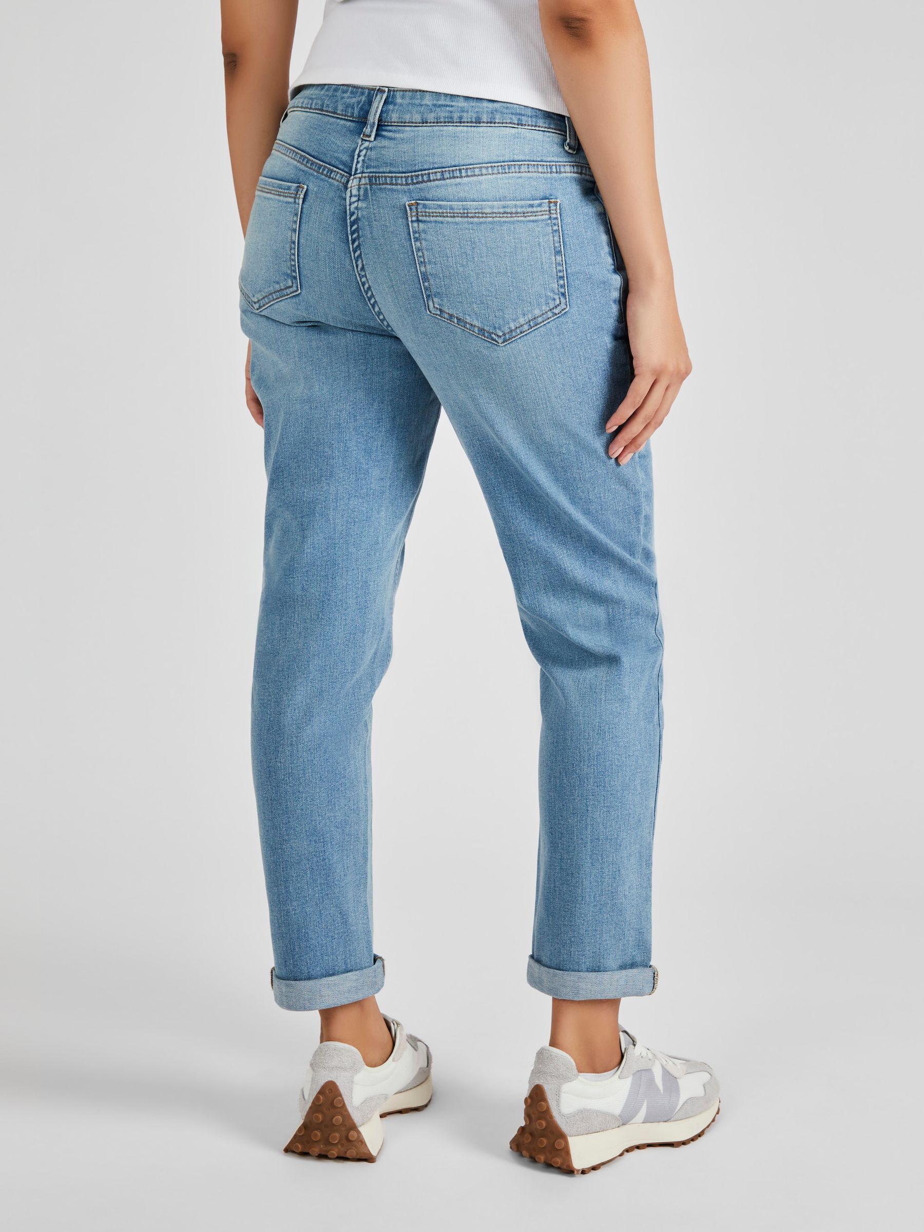 Light Wash Blue Mom Maternity Denim Jeans - Image 2 of 4