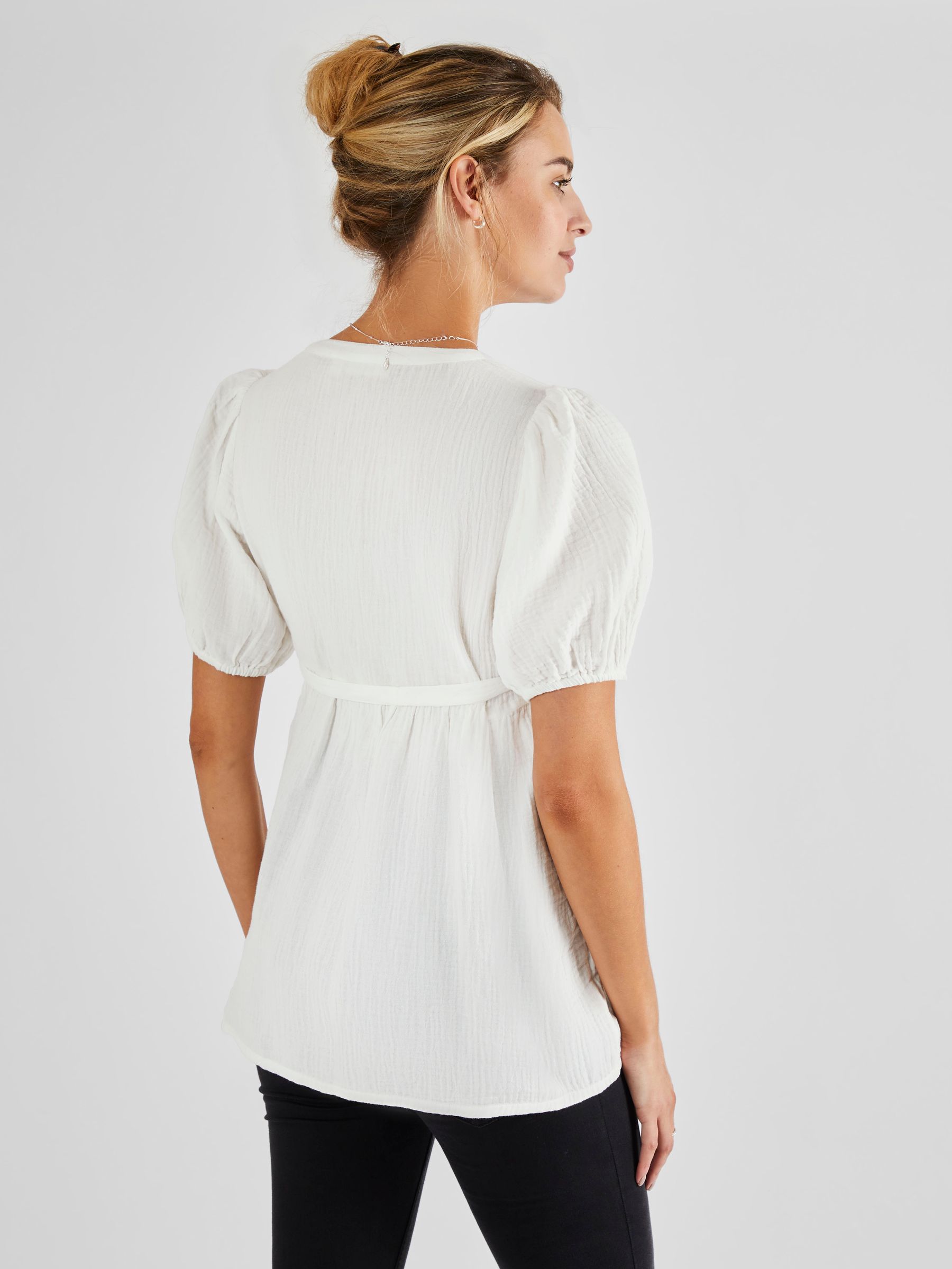 Cream Textured Maternity Blouse - Image 2 of 4