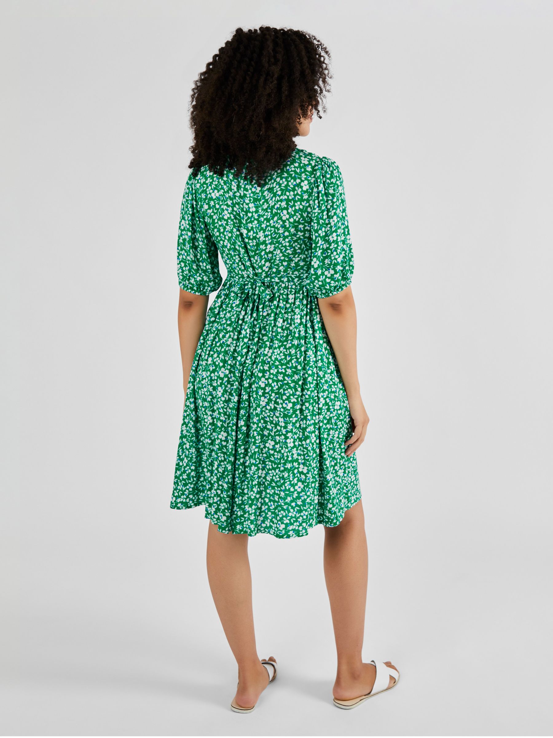 Green Floral Floral V-Neck Maternity Dress - Image 2 of 5