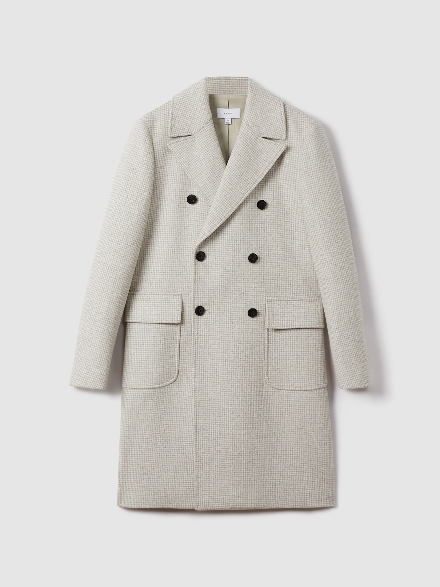 Wool Blend Herringbone Coat in Oatmeal - Image 2 of 6