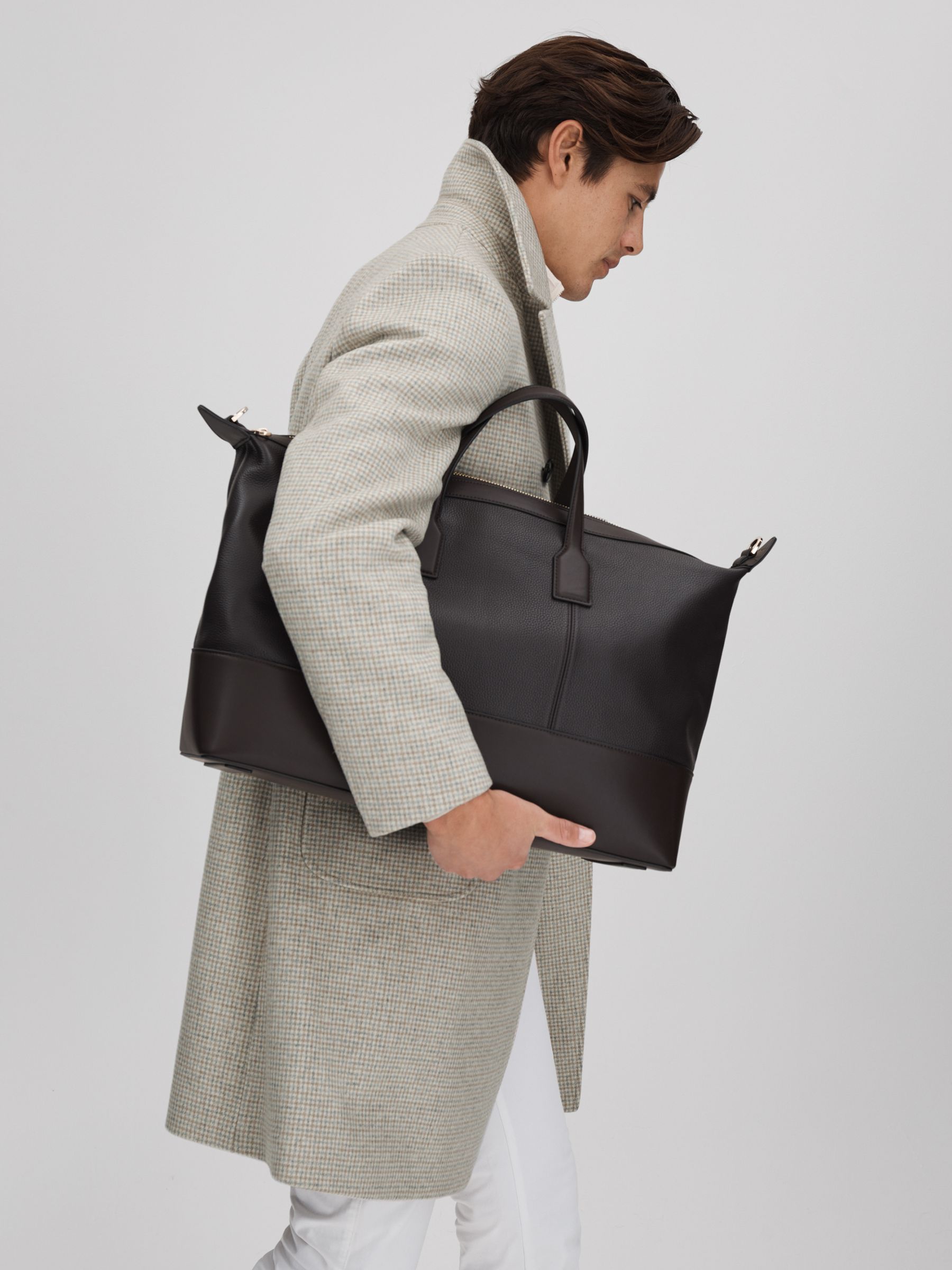 Wool Blend Herringbone Coat in Oatmeal - Image 5 of 6