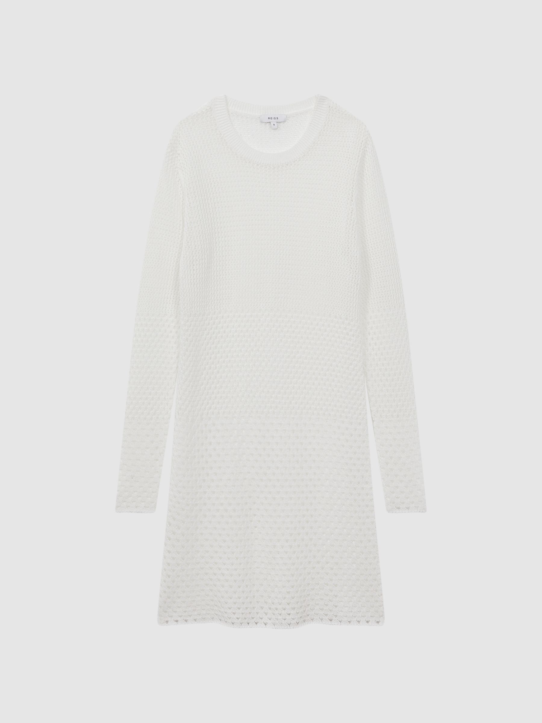 Crochet Mini Dress in Cream - Image 2 of 5