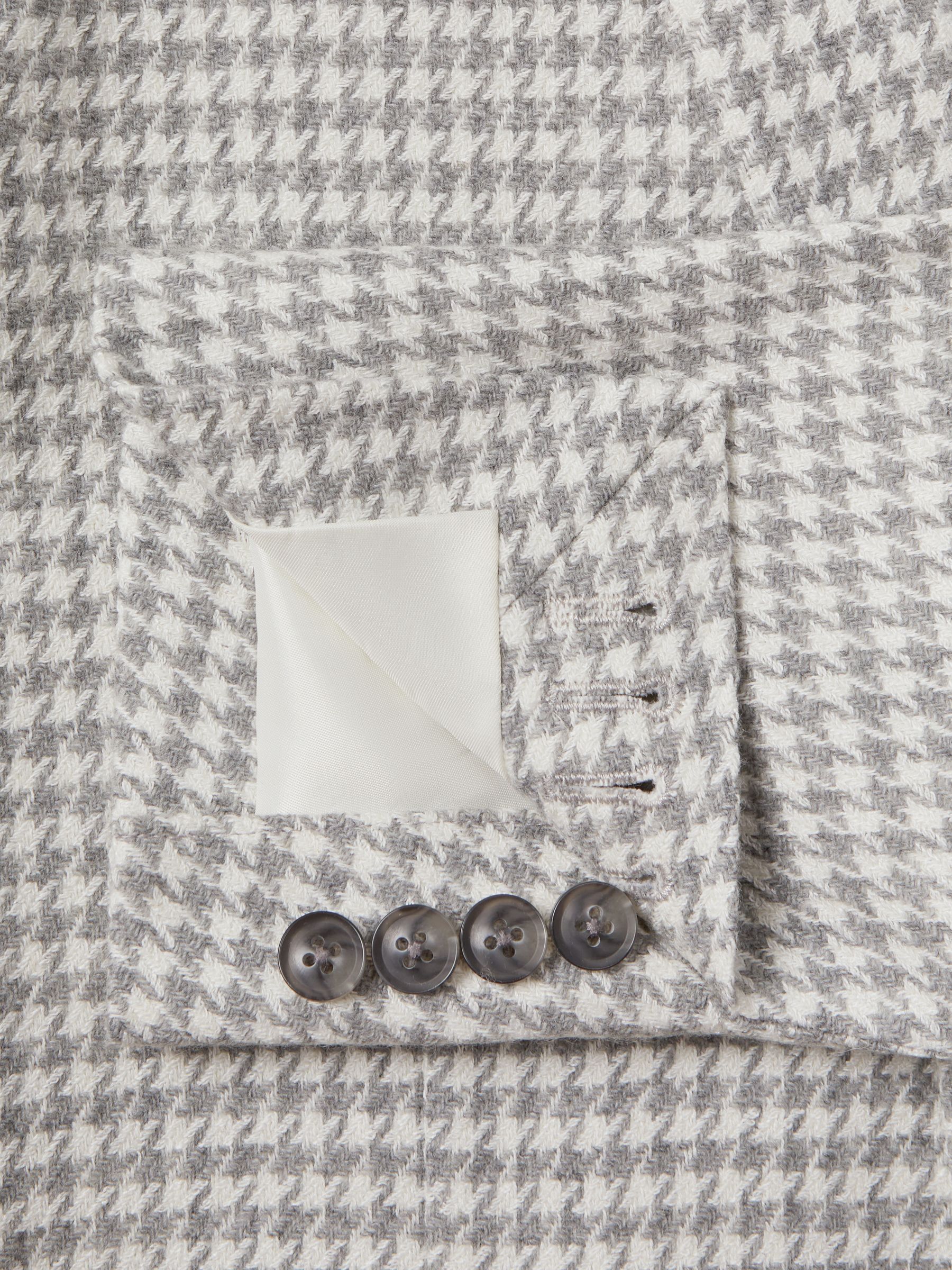 Slim Fit Wool Blend Single Breasted Blazer in Soft Grey - Image 6 of 8