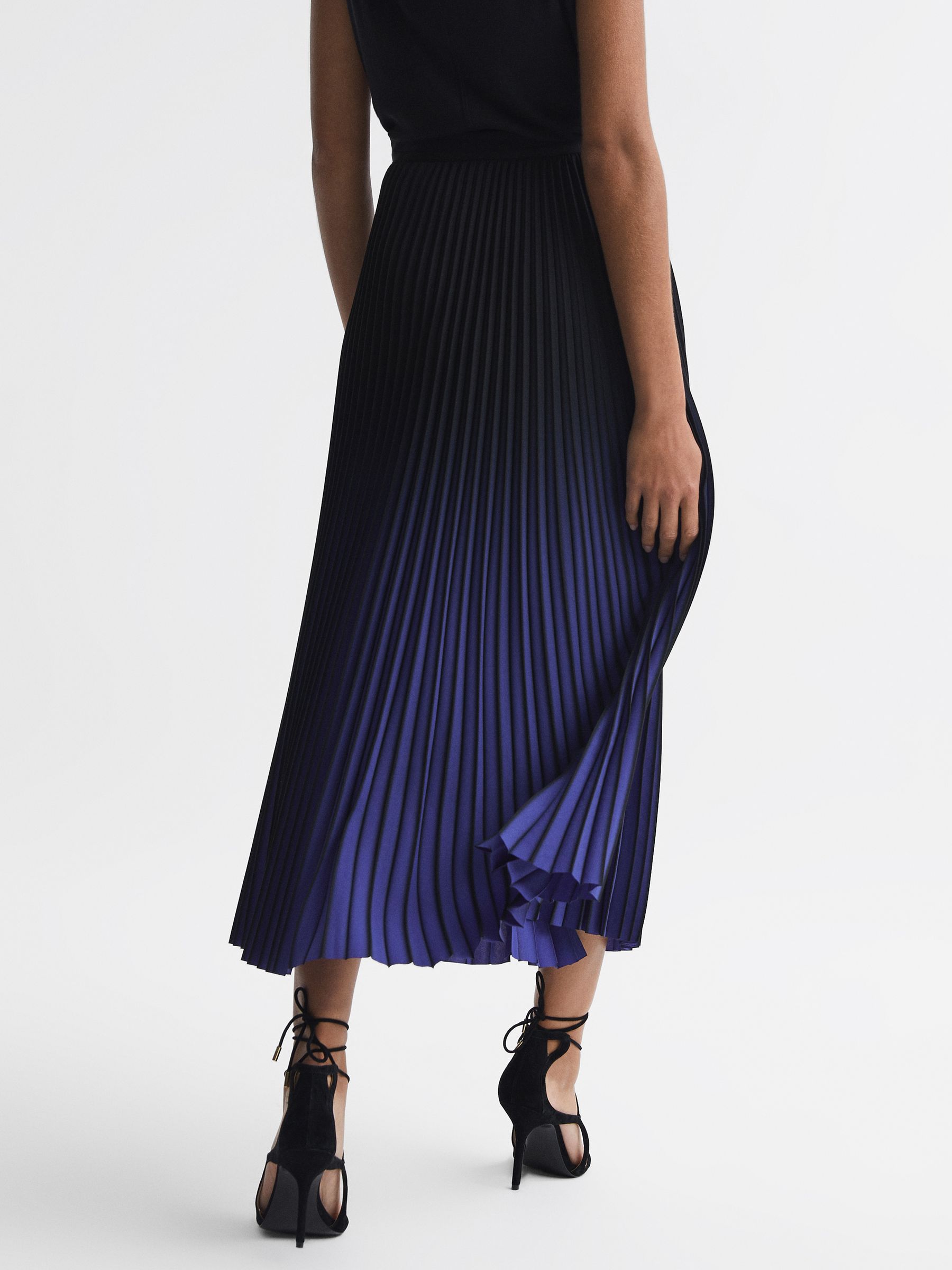 Ombre Pleated Midi Skirt in Purple - Image 5 of 5