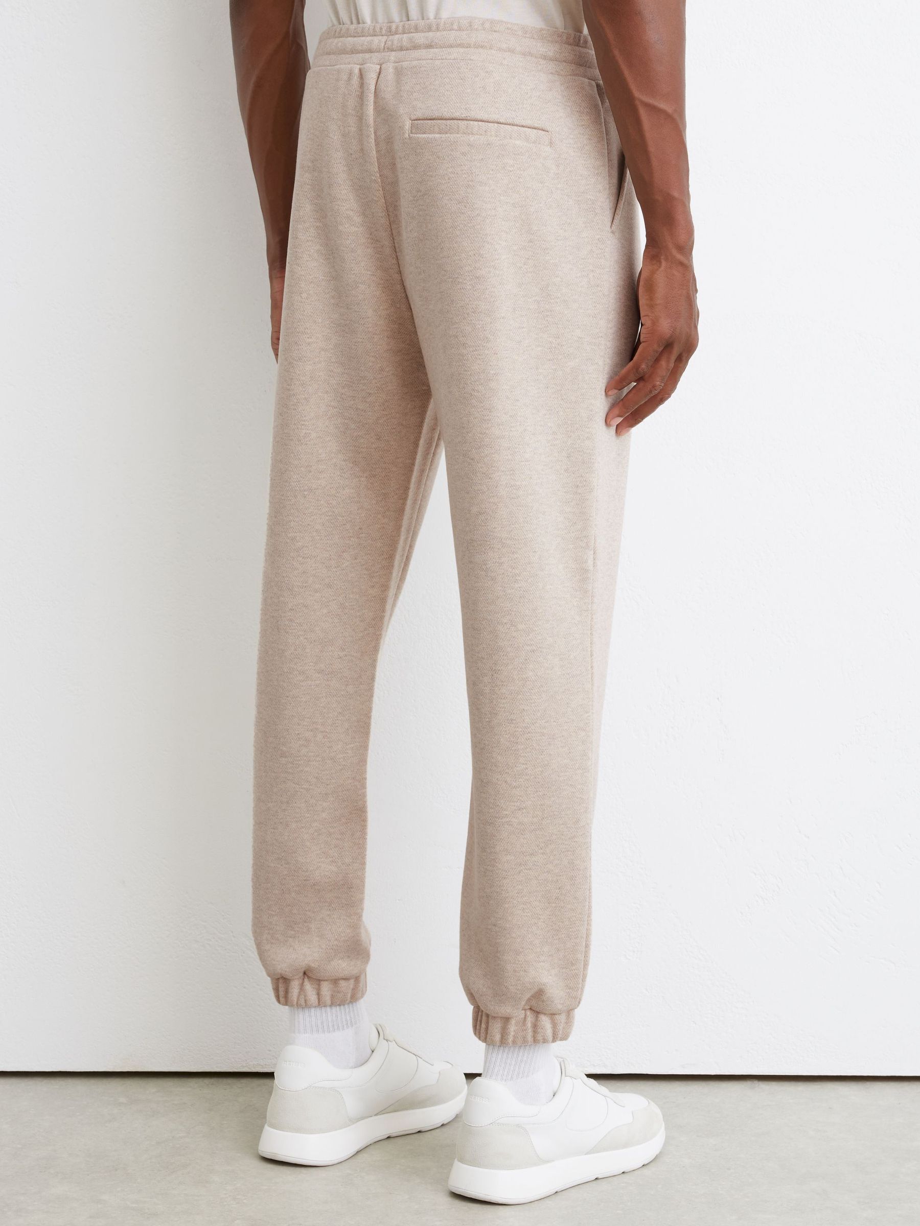 Herringbone Cuffed Drawstring Joggers in Oatmeal Melange - Image 6 of 7