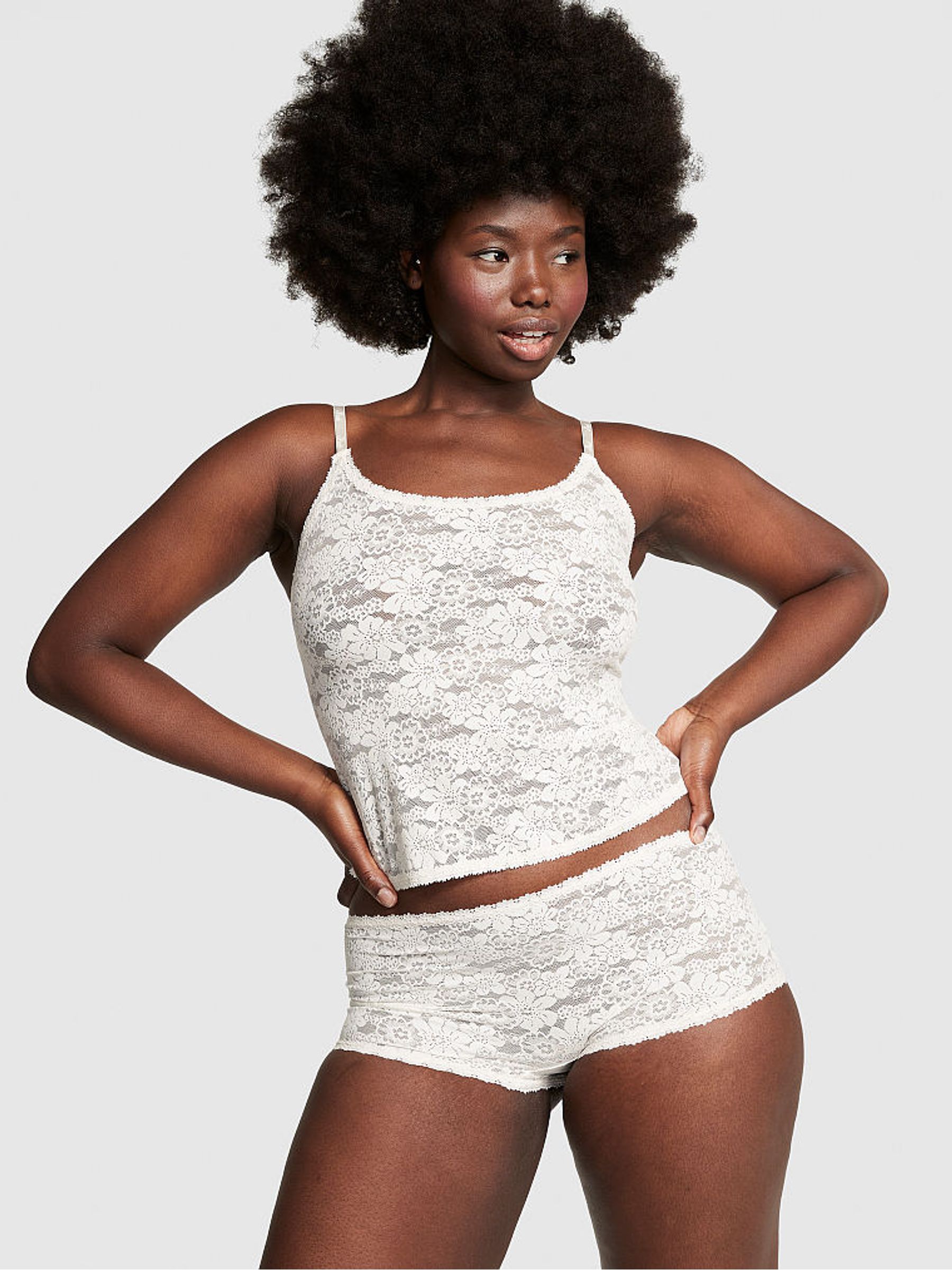 Coconut White Lace Cami Short Set - Image 1 of 3