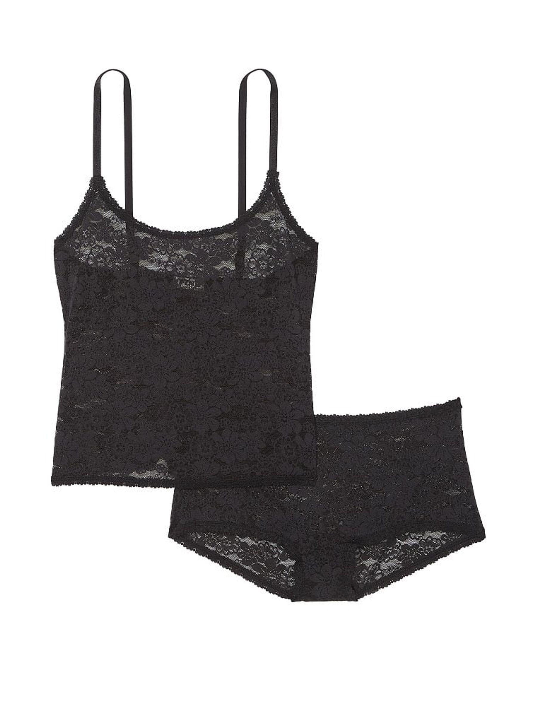 Pure Black Lace Cami Short Set - Image 1 of 1
