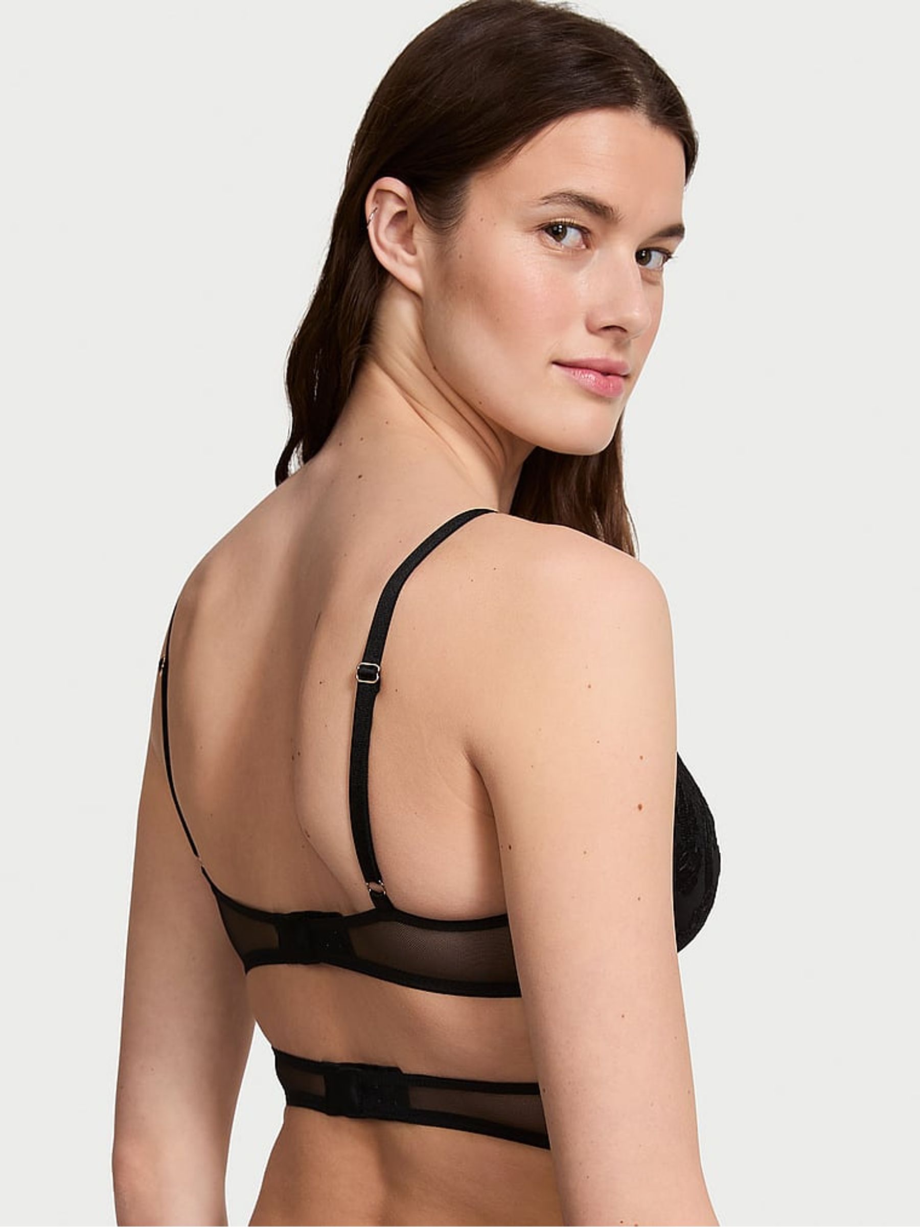 Black Longline Boho Floral Bra - Image 2 of 4