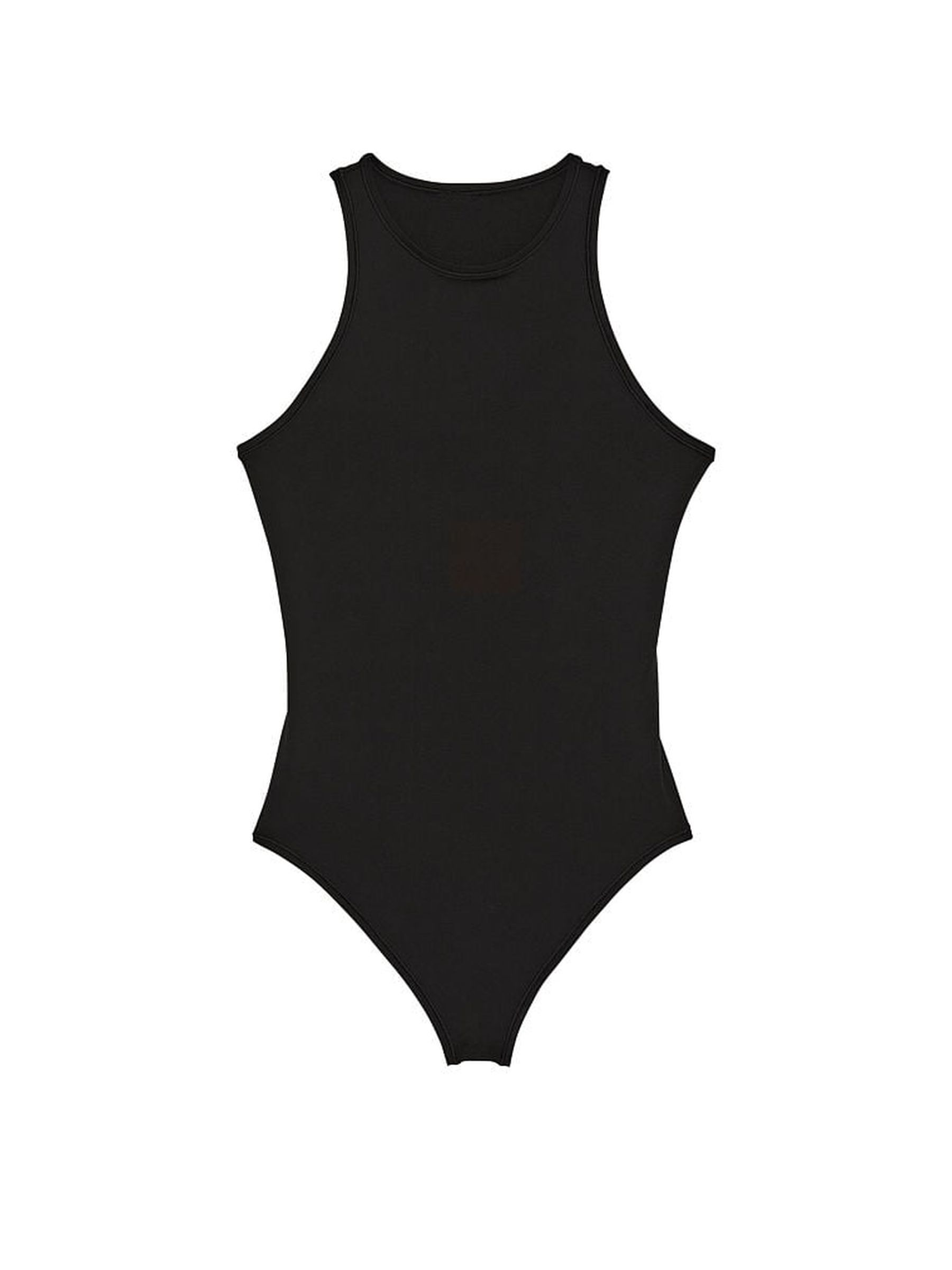 Pure Black Micro Fit Stretch Bodysuit - Image 1 of 3