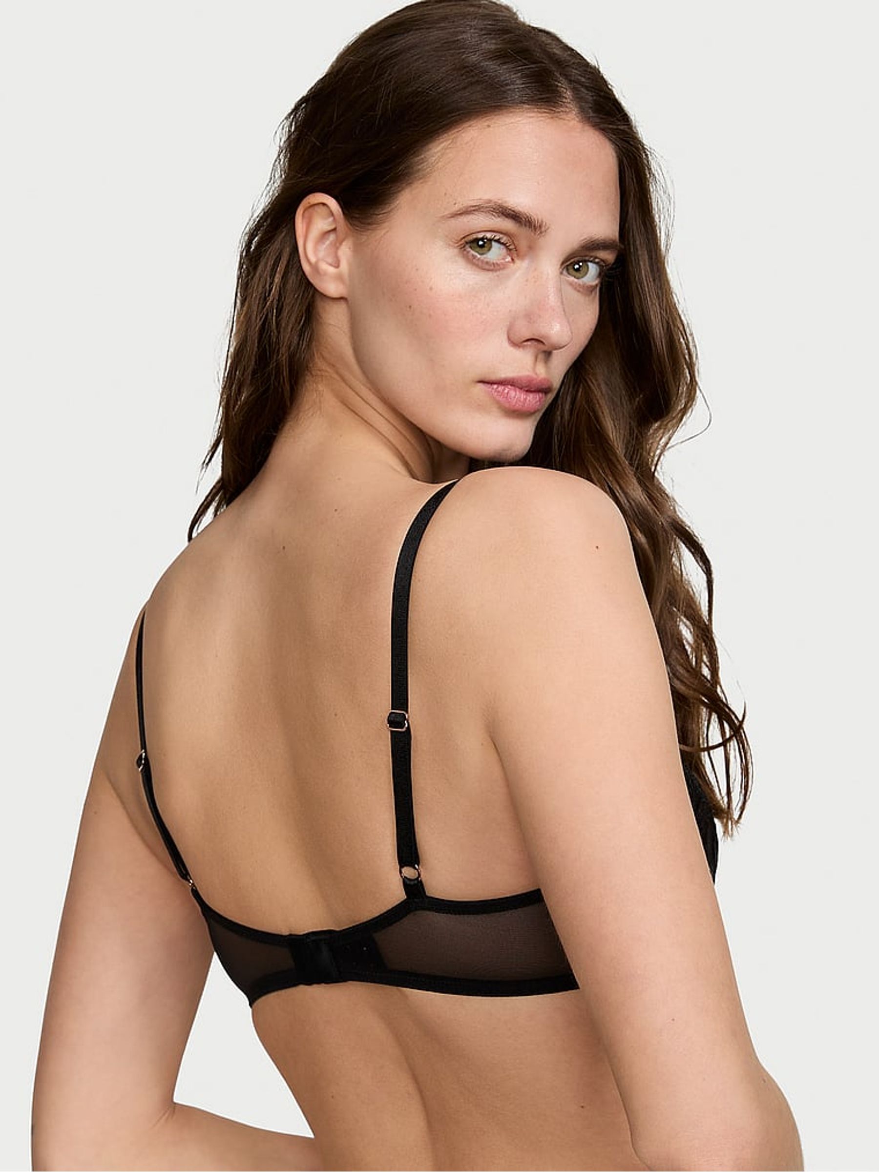 Black Unlined Balcony Boho Floral Bra - Image 2 of 3